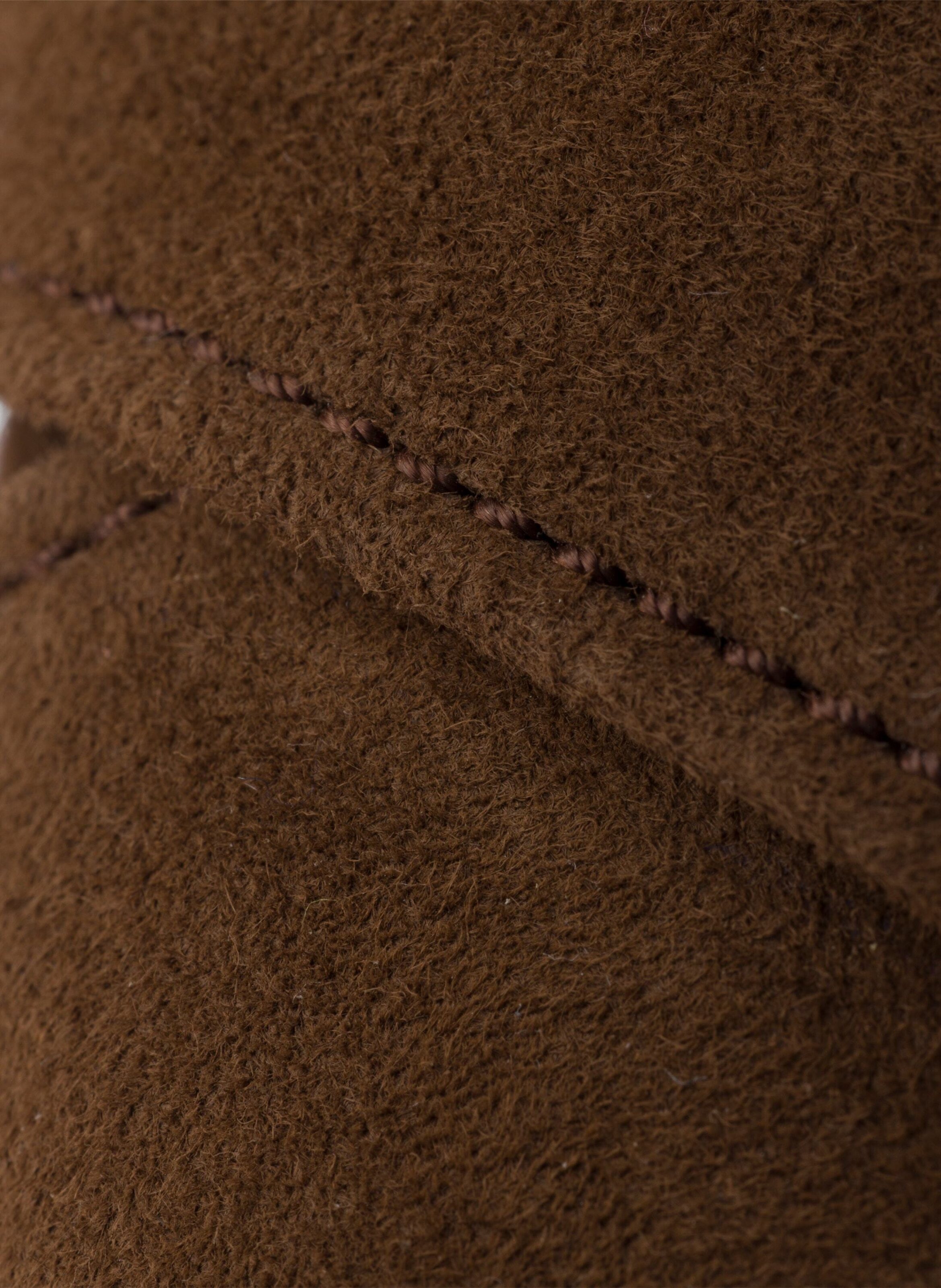 Sandales compensées en veau velours Marron