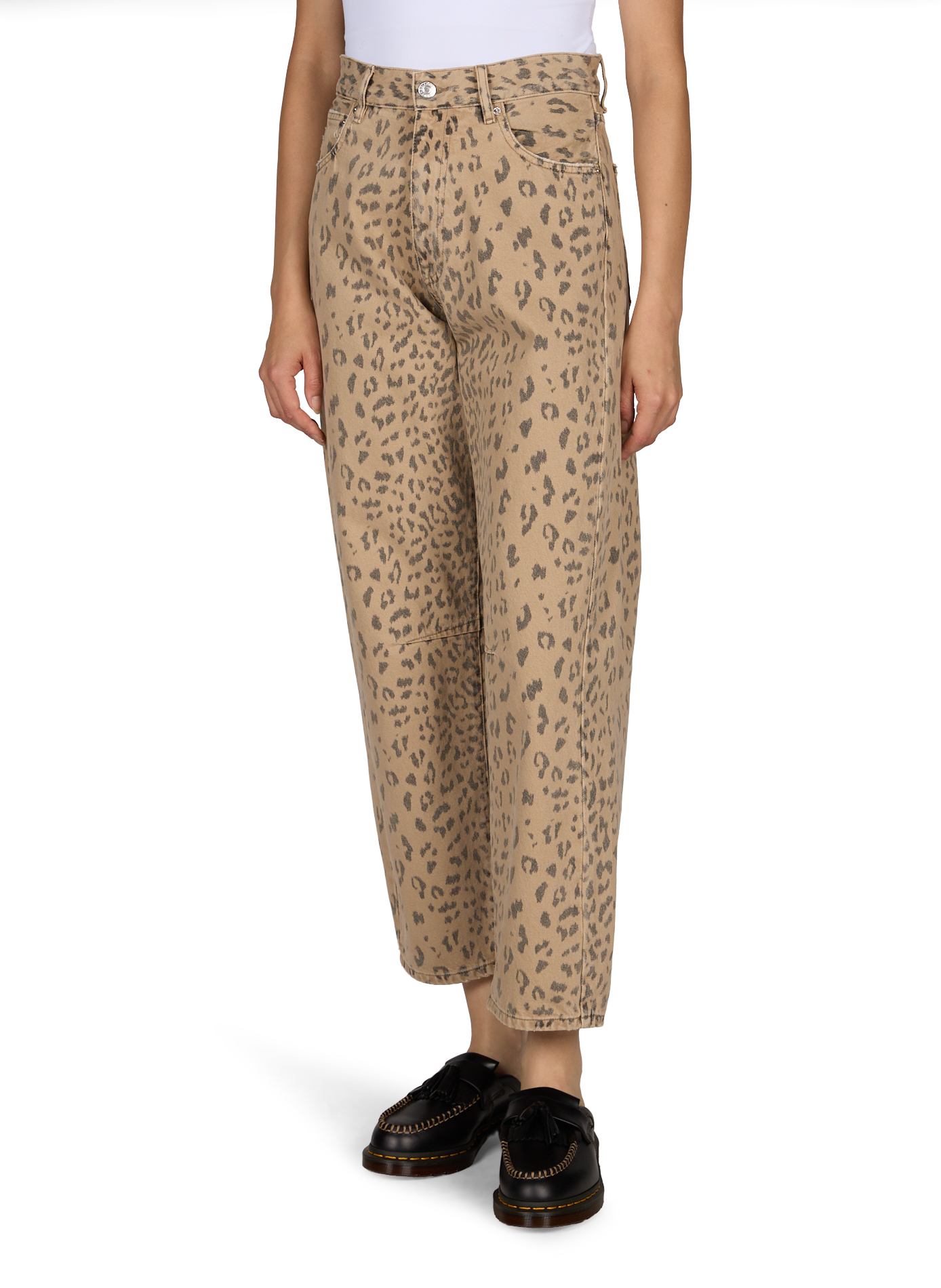 Printed boyfriend jeans in cotton BELLEROSE Beige