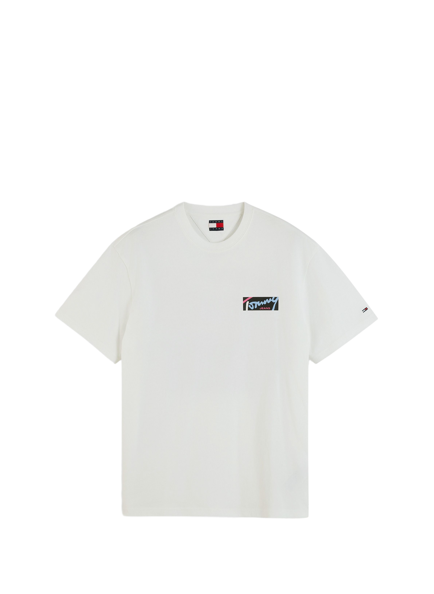 T-shirt droit à motif en coton TOMMY HILFIGER Blanc