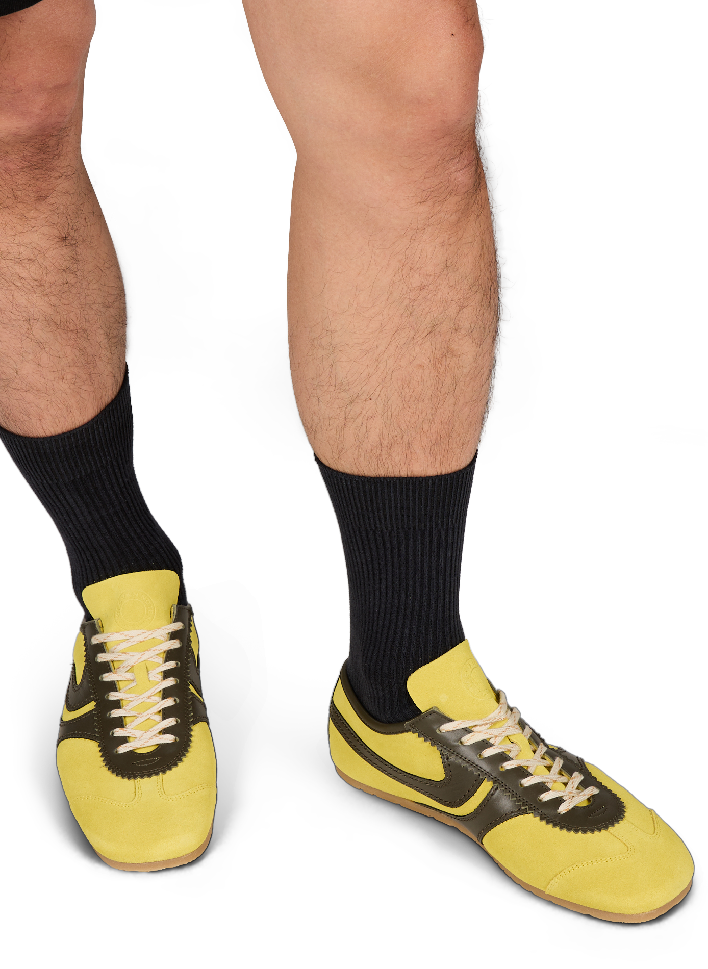 Zapatillas bimateriales con suela fina de cuero DRIES VAN NOTEN Amarillo