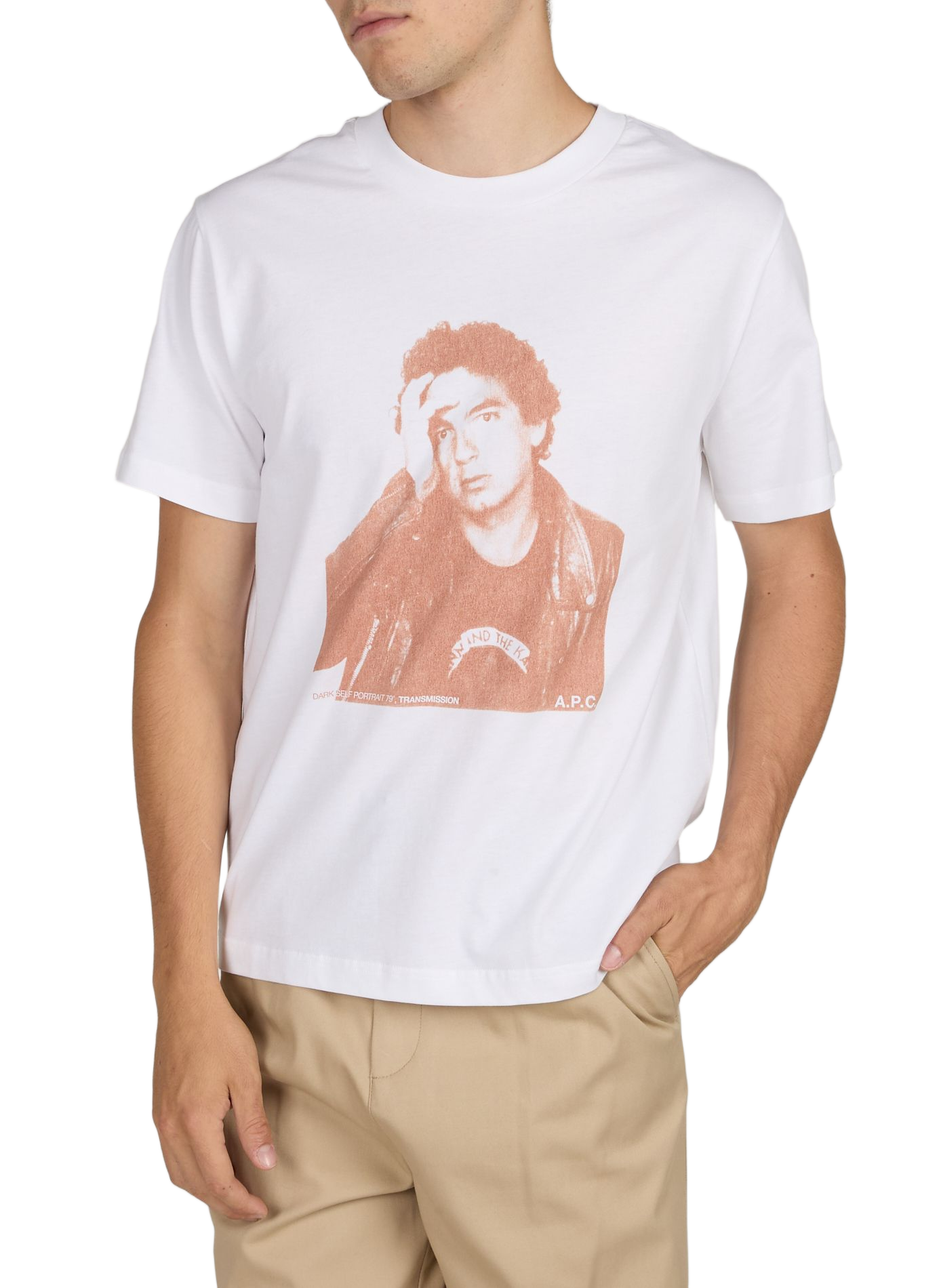 T-shirt droit à motif en coton A.P.C. Blanc