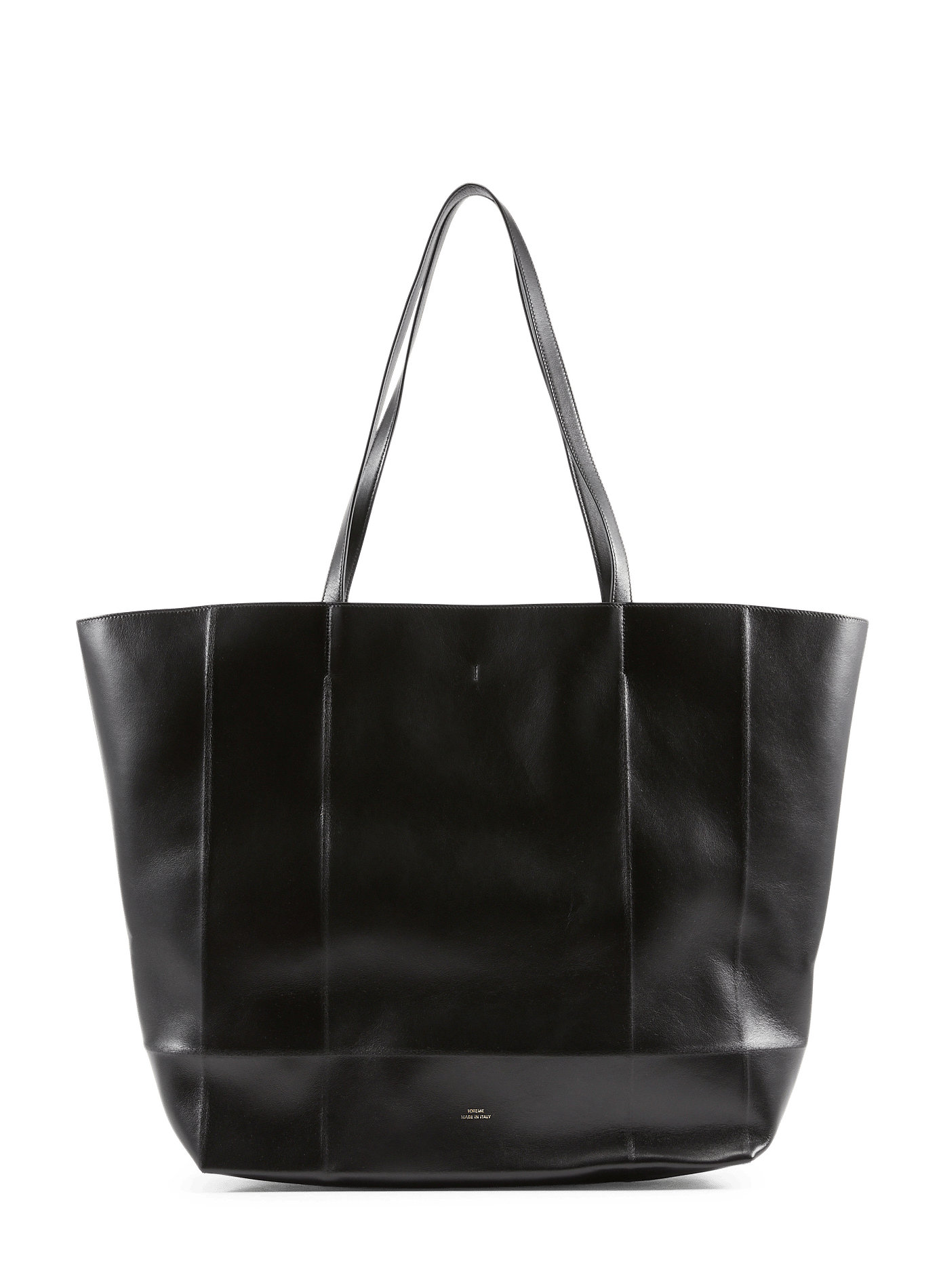 Cowhide leather tote bag TOTEME Black