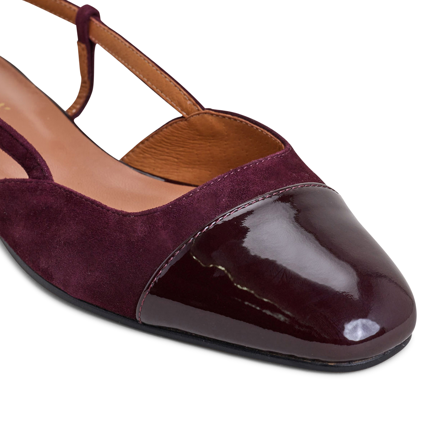 Ballerines en cuir bi-matière dhapou | Rouge JONAK Femme