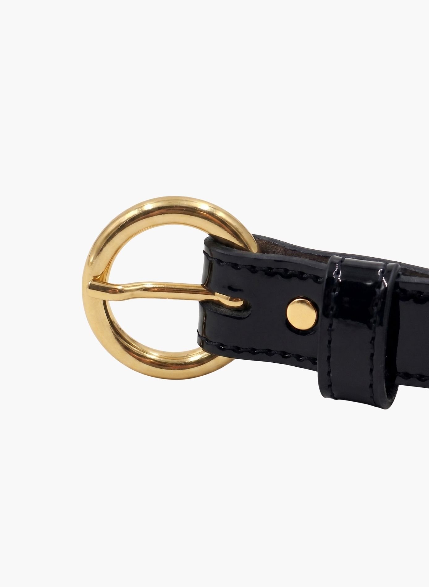 Ceinture boucle d'or cuir vernis JULES & JENN Noir