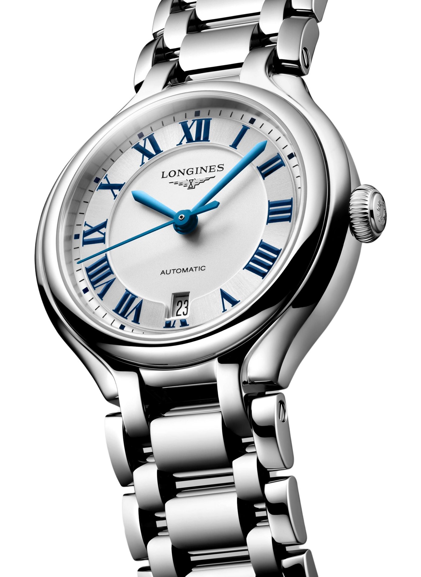 Montre automatique Longines PrimaLuna en acier inoxydable LONGINES Blanc