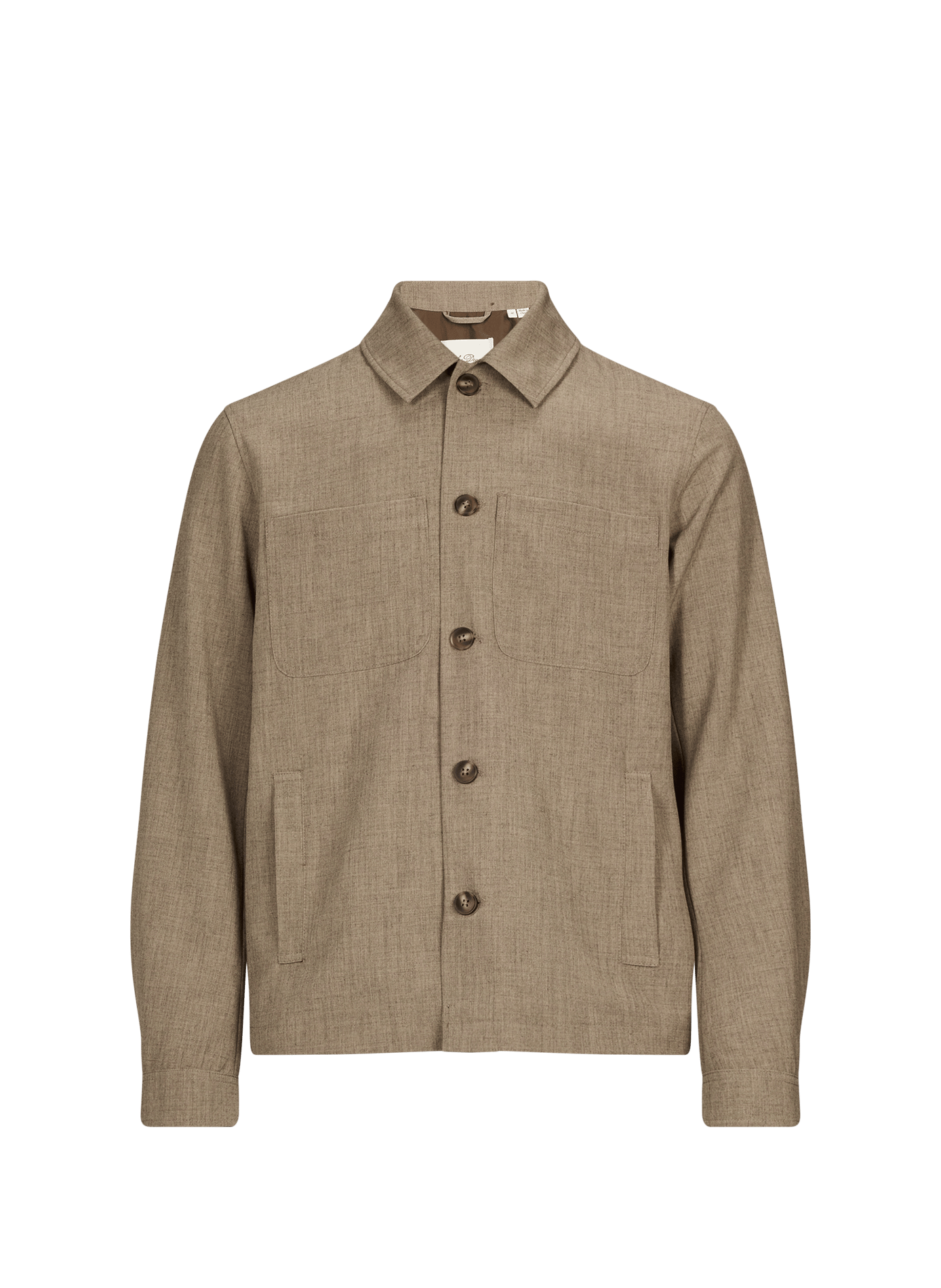 Straight buttoned solid jacket LES DEUX Brown