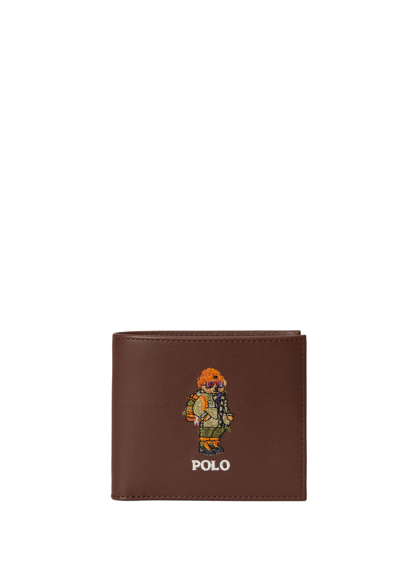 Bestickte Lederbrieftasche POLO RALPH LAUREN Beige