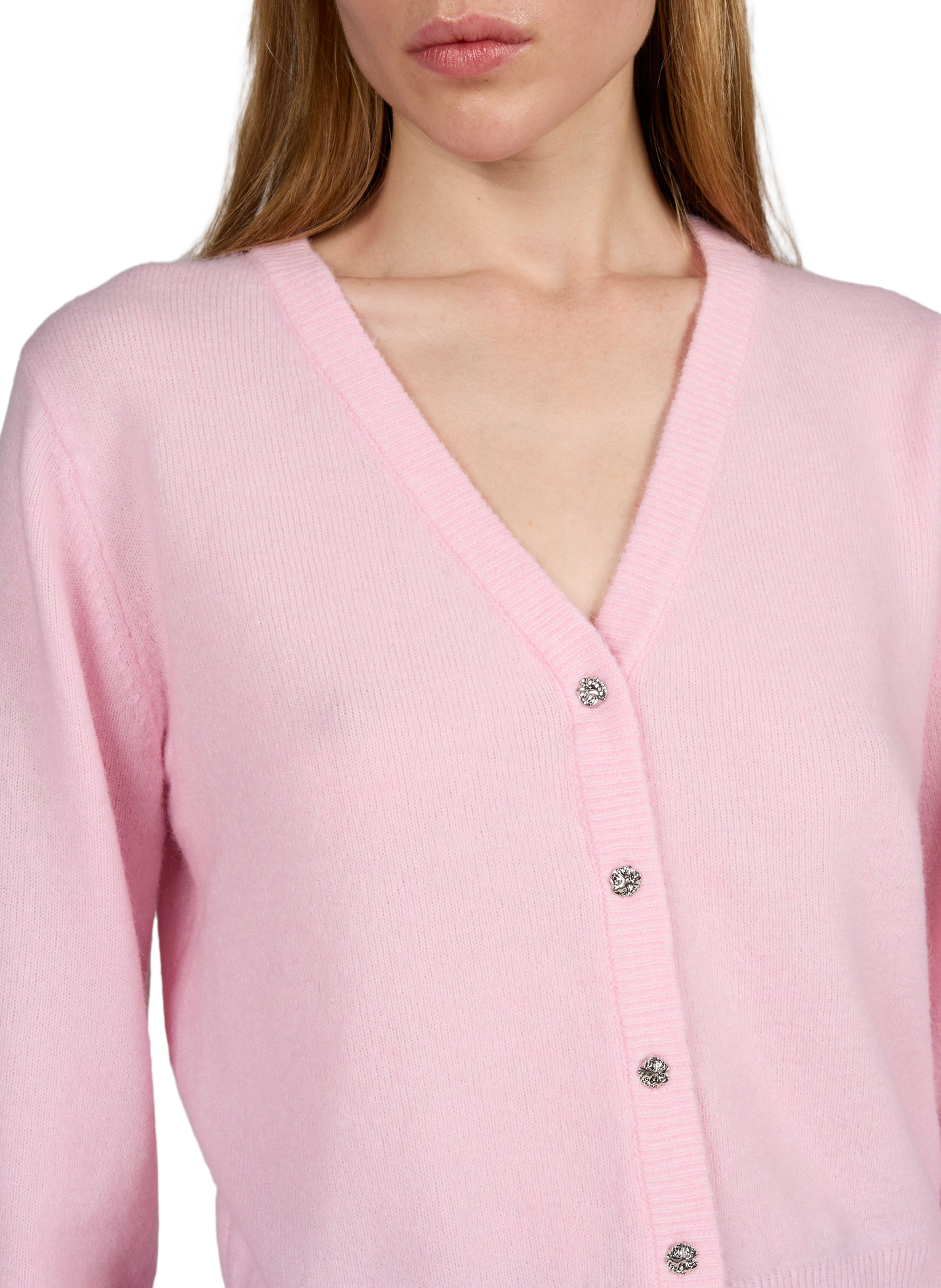Straight V-neck vest OBJECT Pink