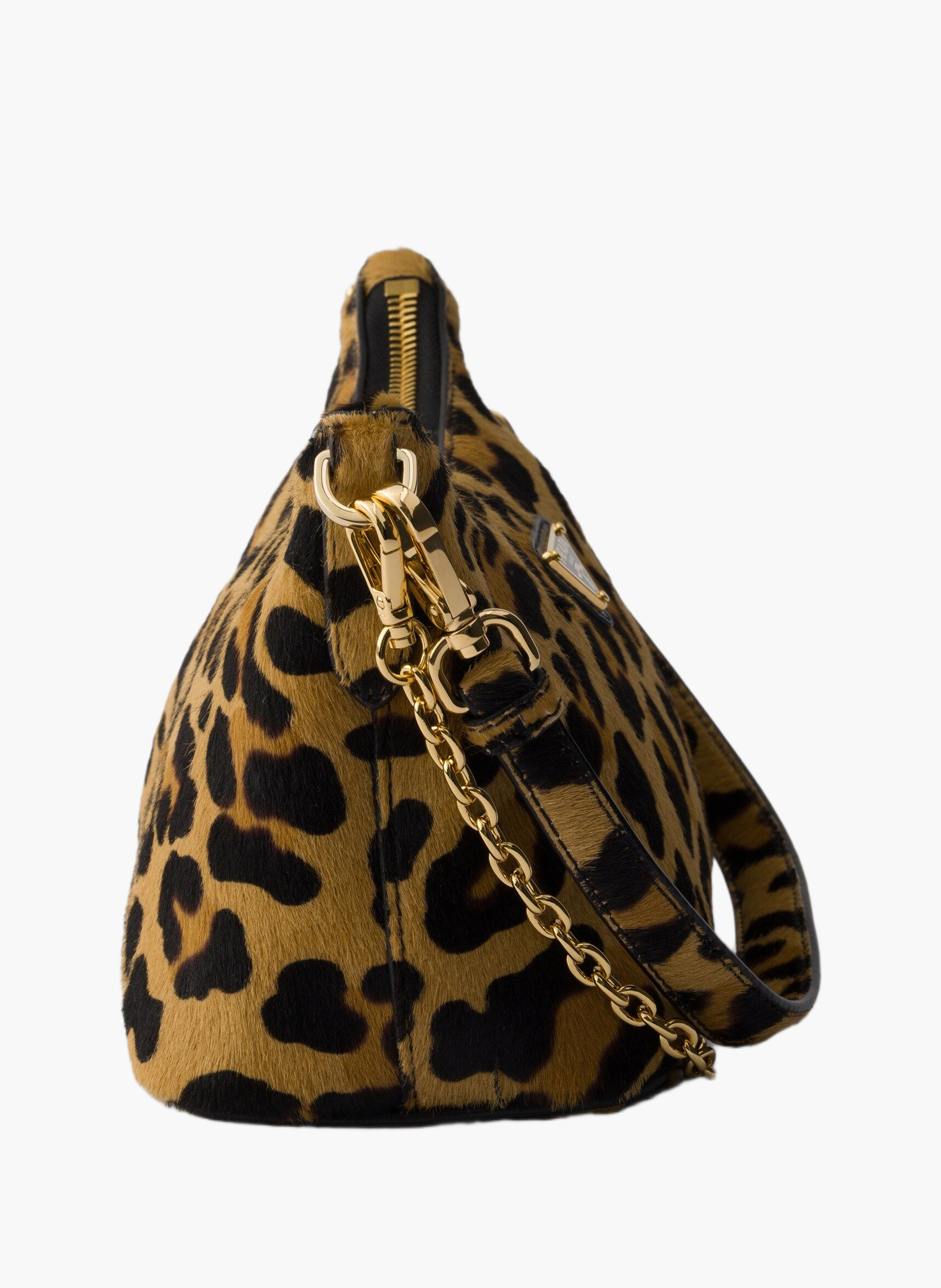 Mini sac en cuir à poil de veau imprimé PRADA Beige