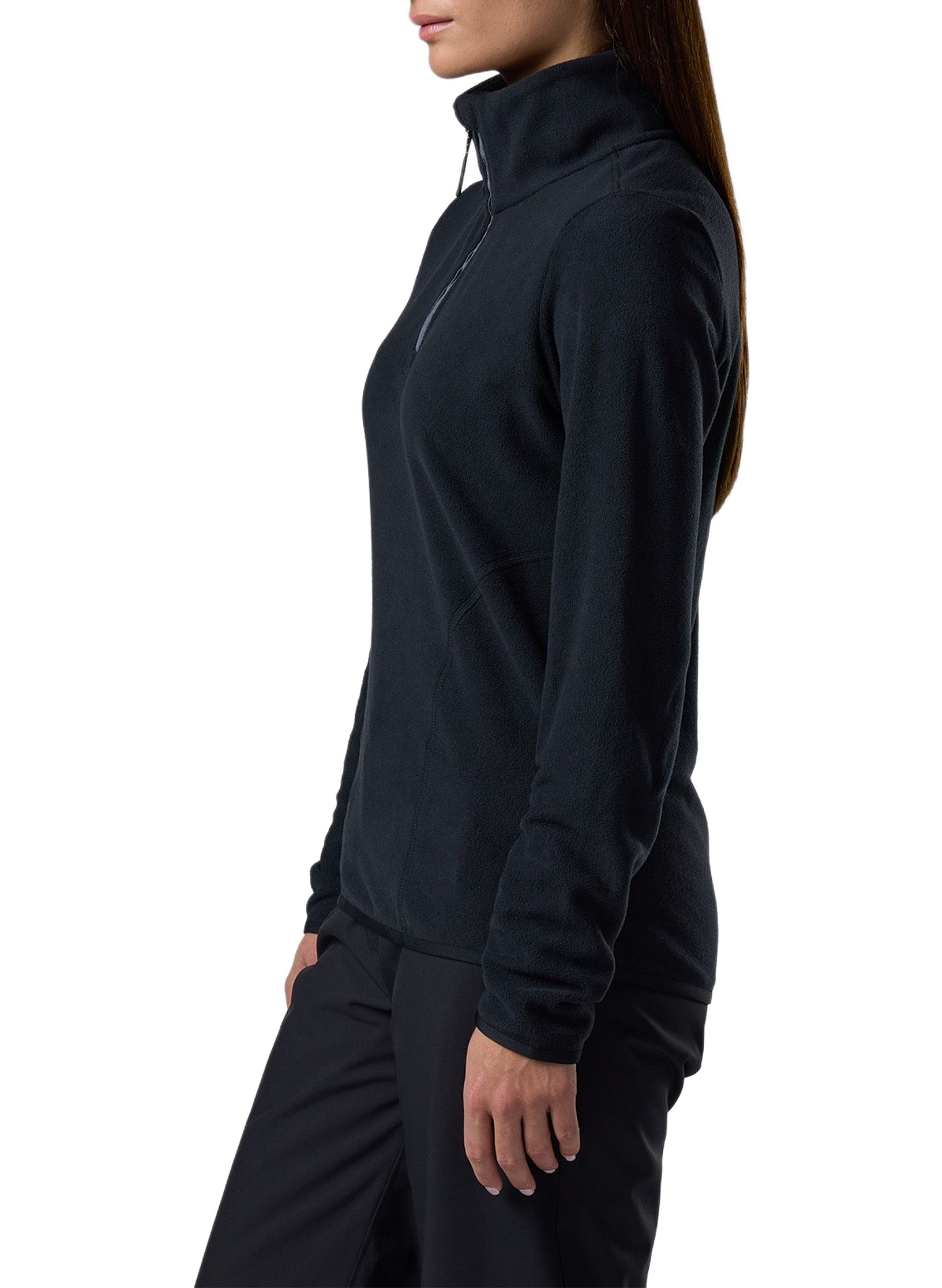 W Quarte fleece pullover with a zip-up stand collar ROSSIGNOL Black
