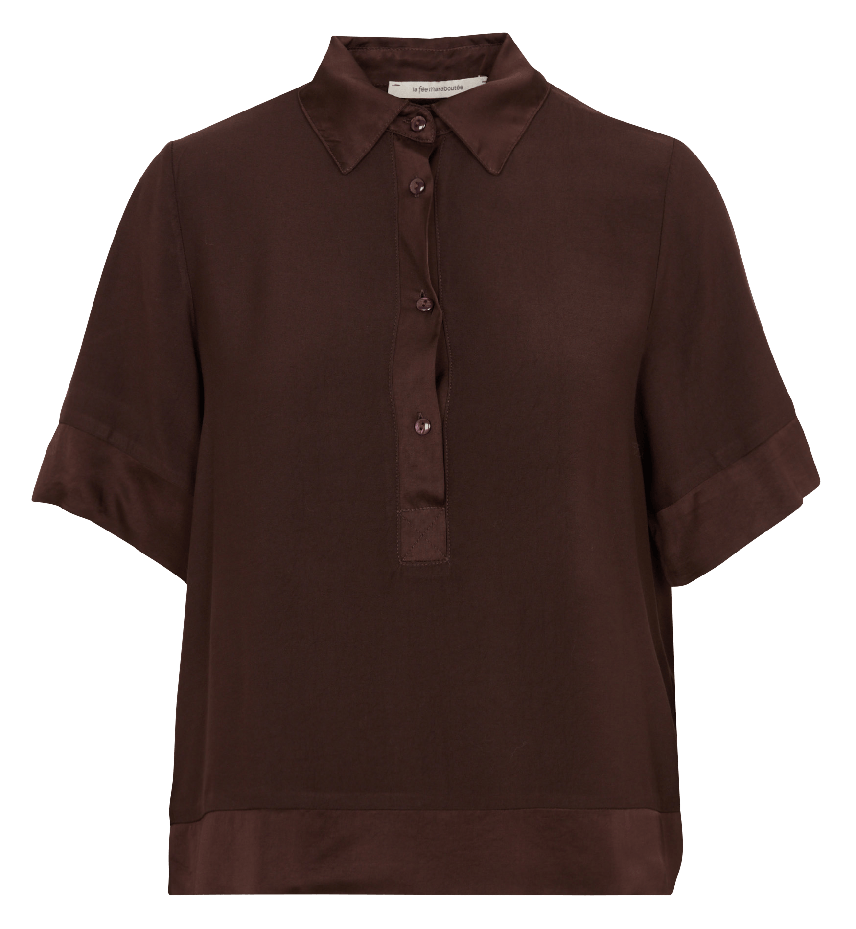 Ruimvallende top met klassieke kraag LA FEE MARABOUTEE Bruin