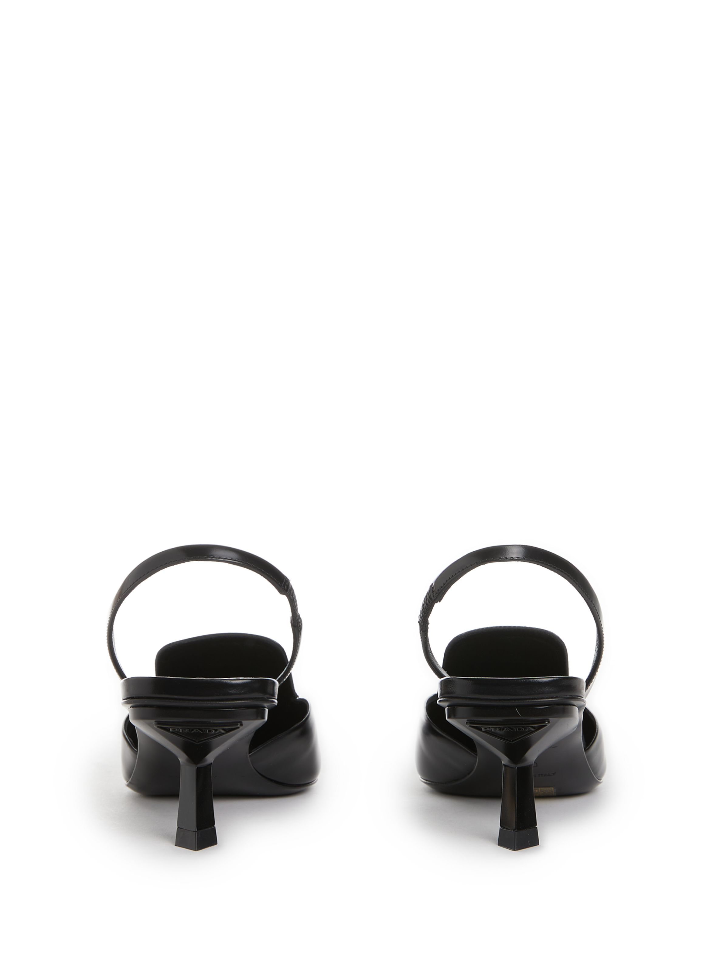 Brushed leather slingbacks PRADA Black