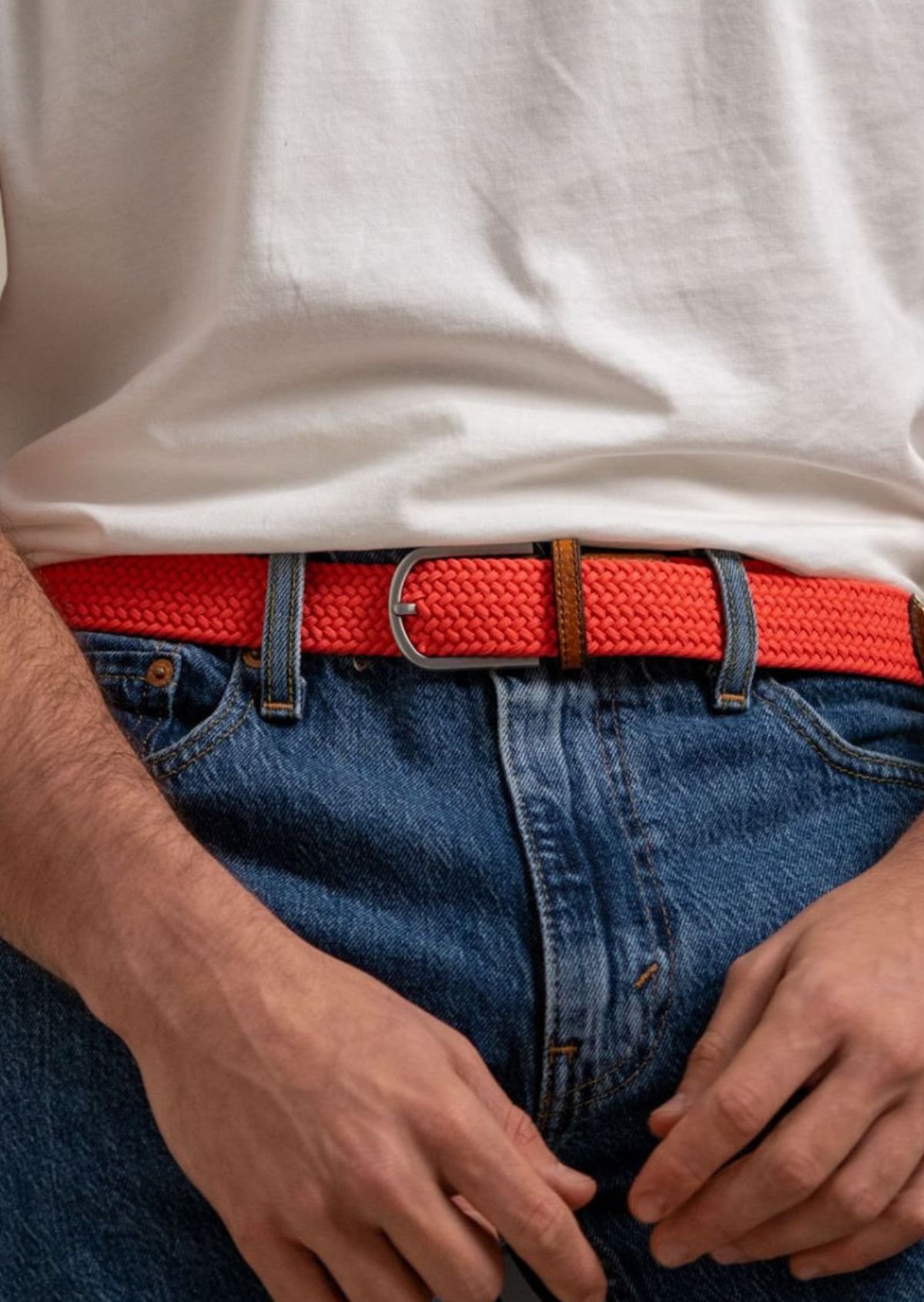 Ceinture tressée élastique unie BILLYBELT Orange