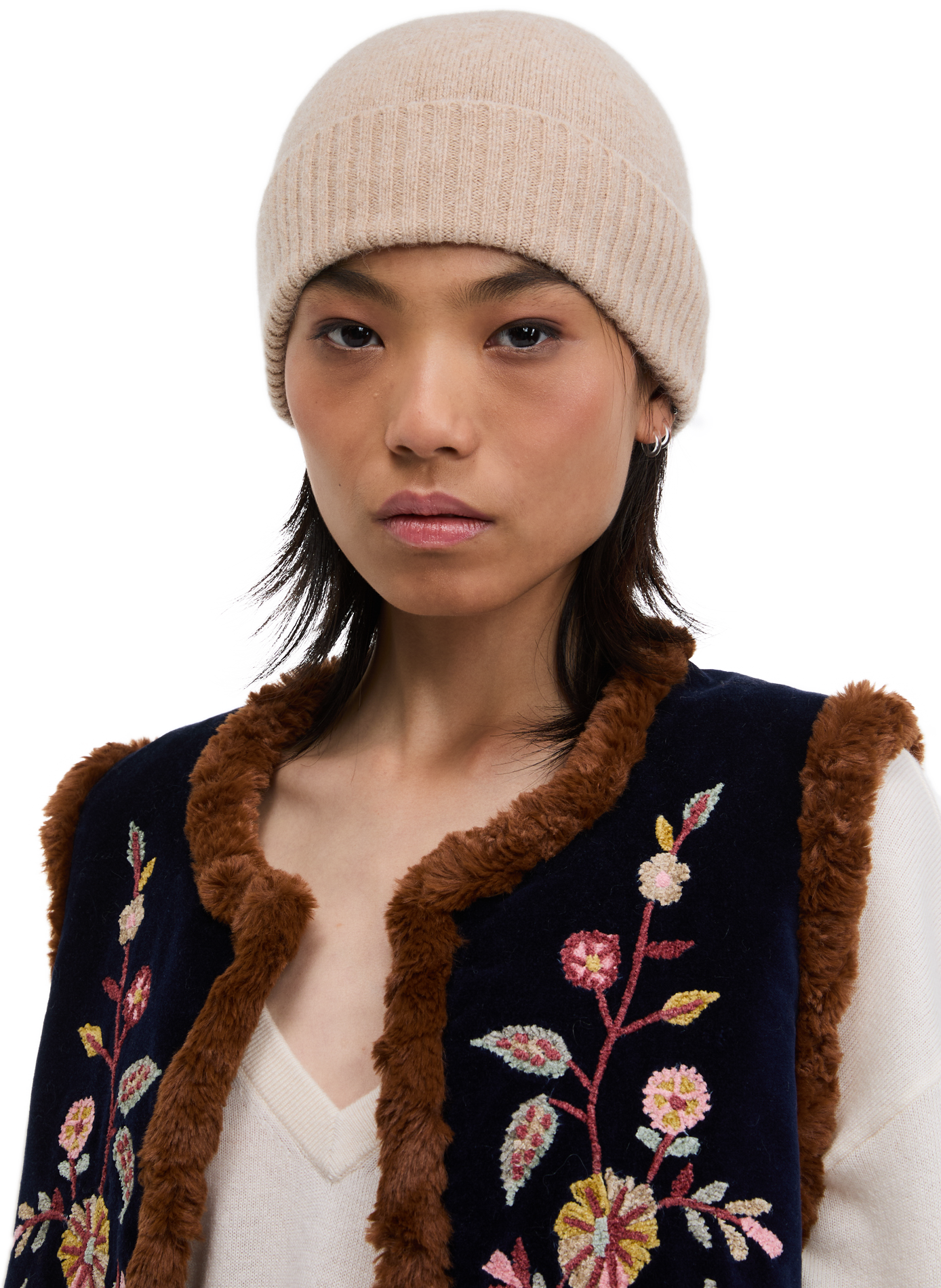 Bonnet en laine MACKIE Beige