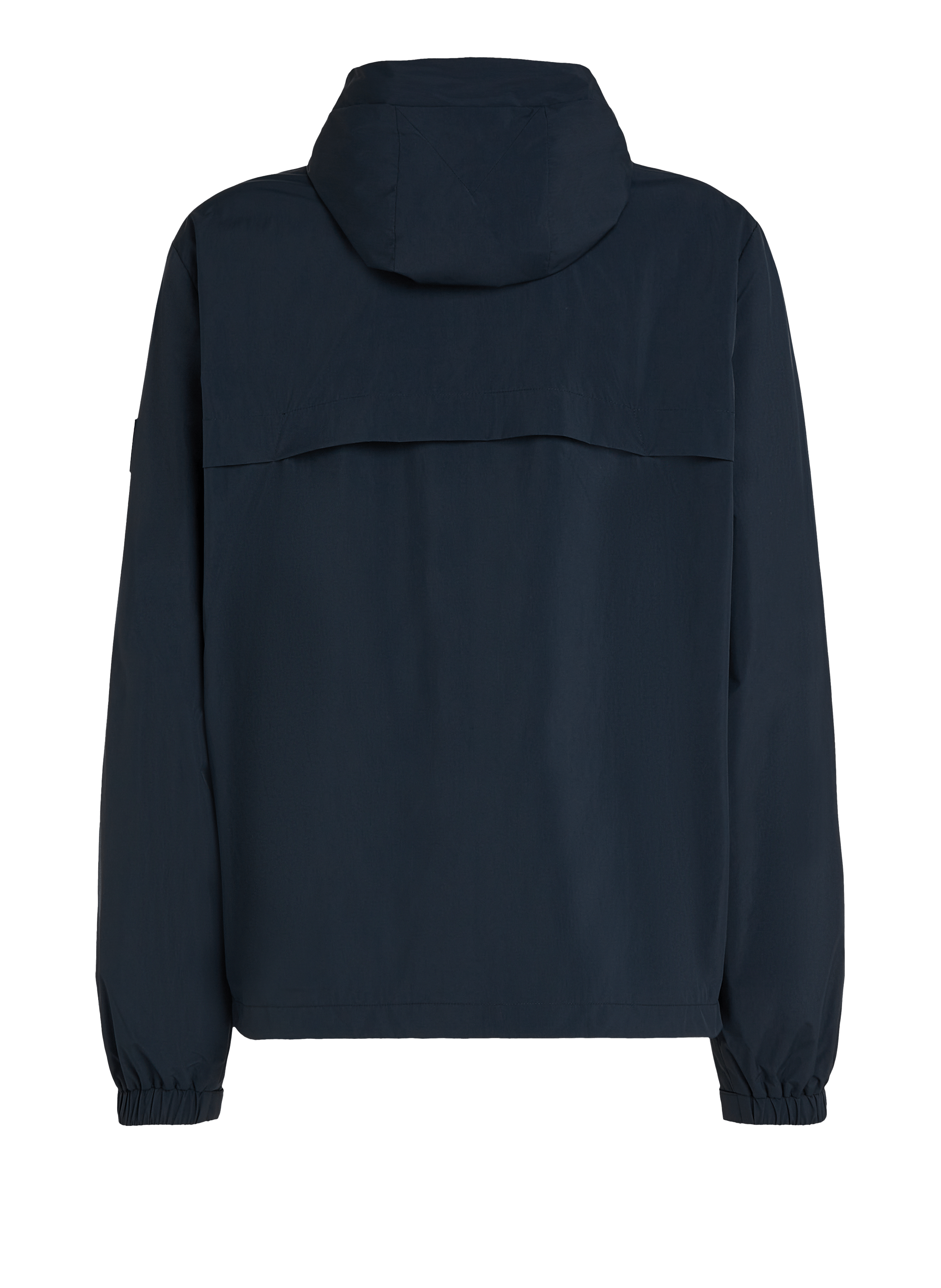 Hooded jacket with logo patch Blue