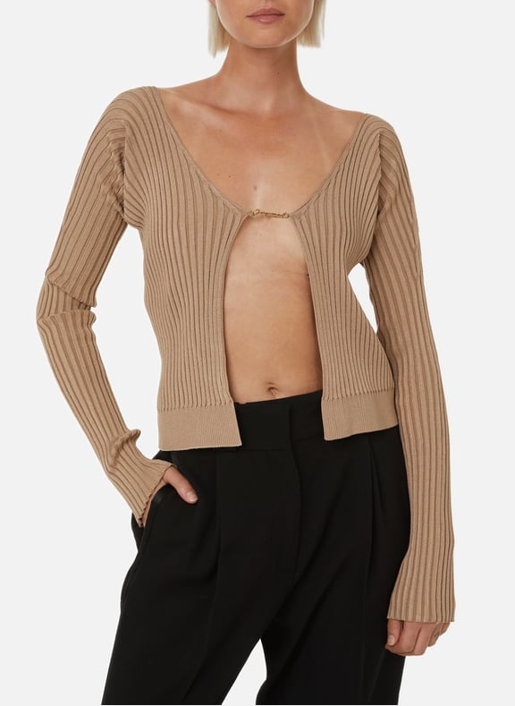 La Maille Pralù Longue cardigan Brown by JACQUEMUS JACQUEMUS La Maille Pralù Longue cardigan Brown