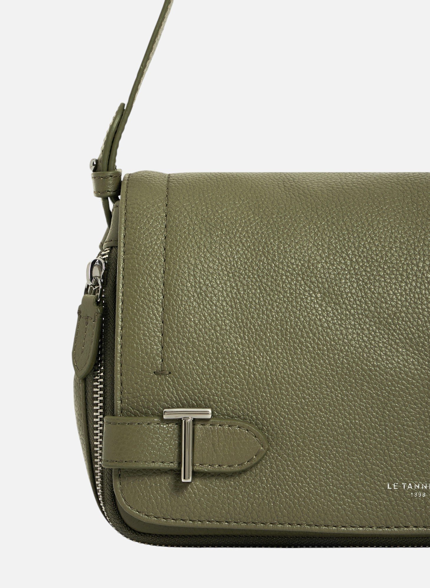Petit sac bandoulière simone en cuir grainé LE TANNEUR Vert