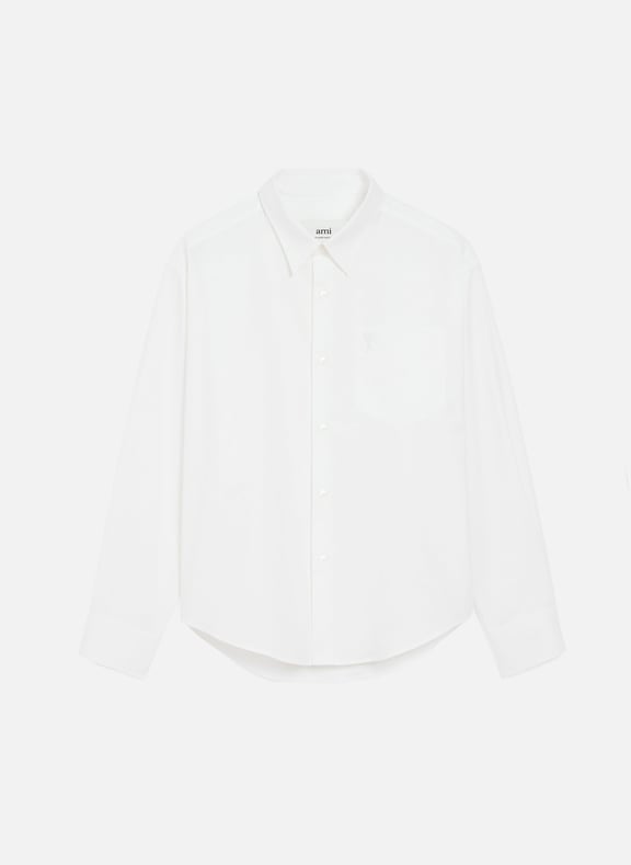 Chemise boxy ami de coeur en coton unisexe Blanc by AMI PARIS AMI PARIS Chemise boxy ami de coeur en coton unisexe Blanc