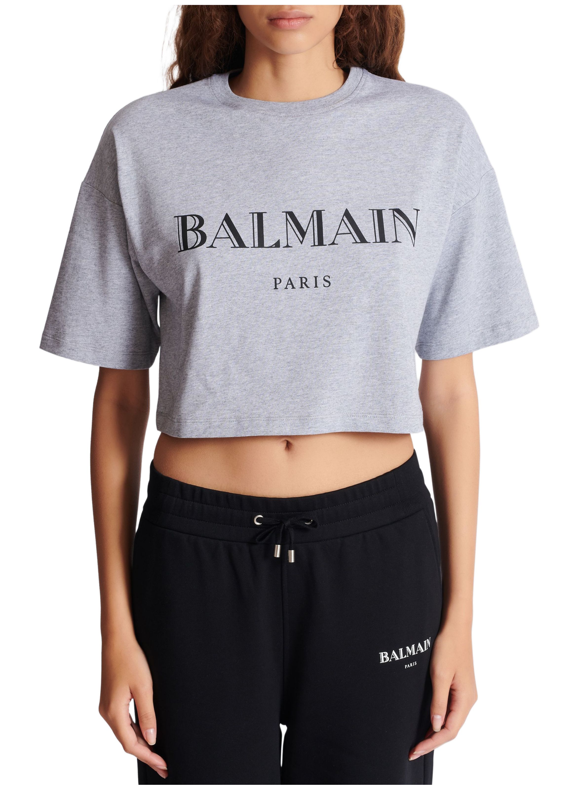T-shirt court ample avec imprimé balmain BALMAIN Gris