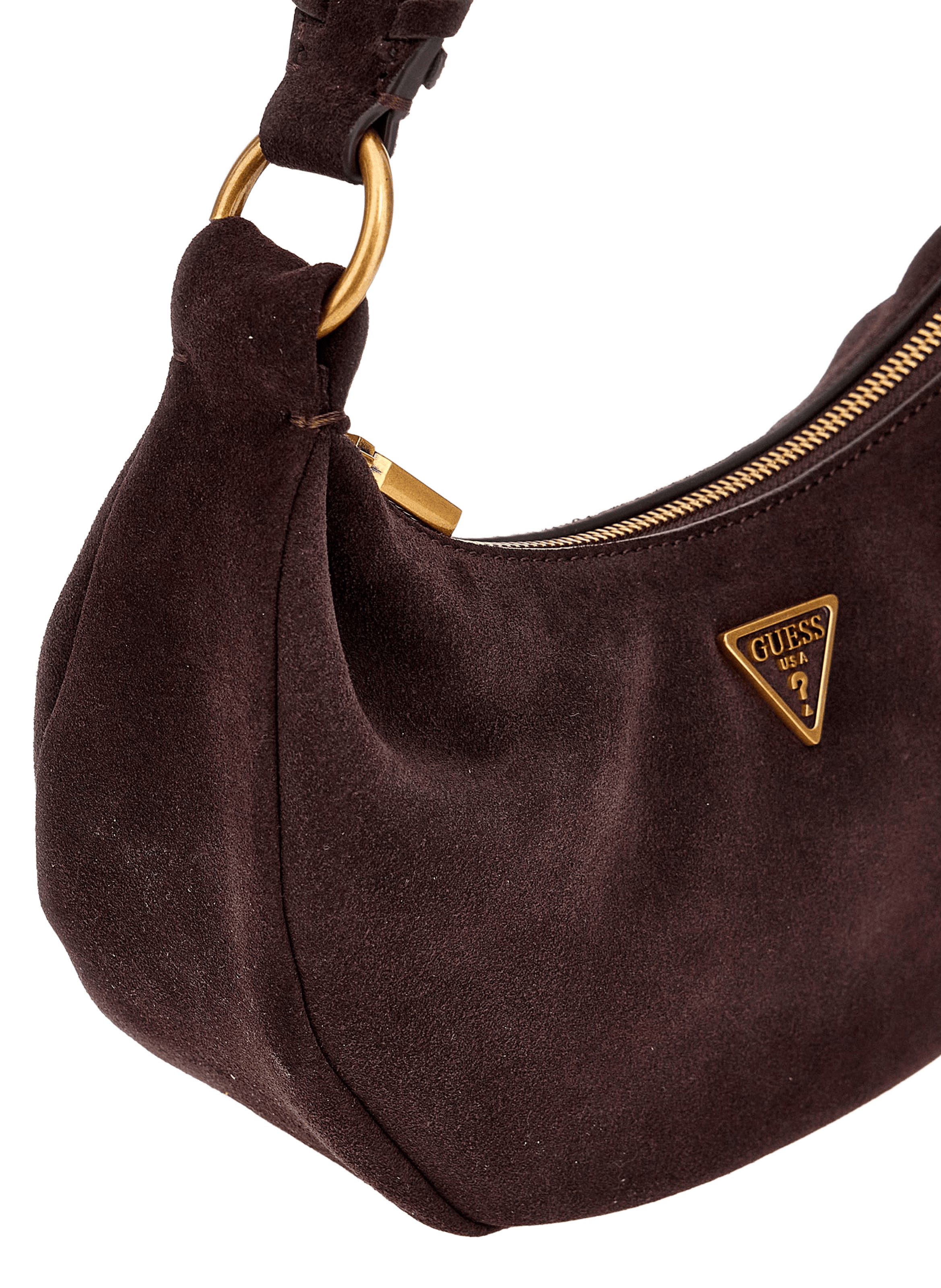 Boho leather handbag Amita GUESS Brown