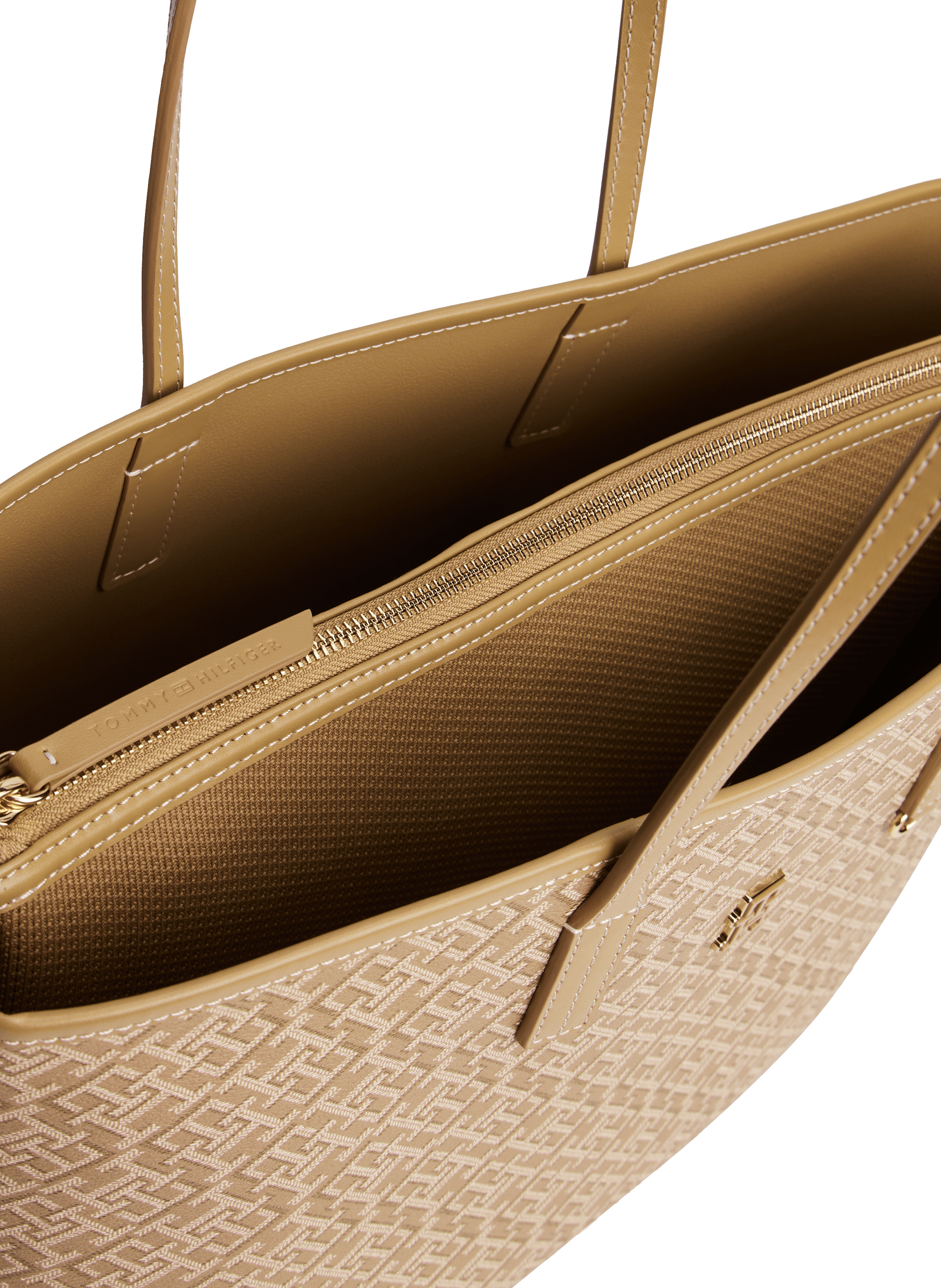 Monogram tote bag TOMMY HILFIGER Brown