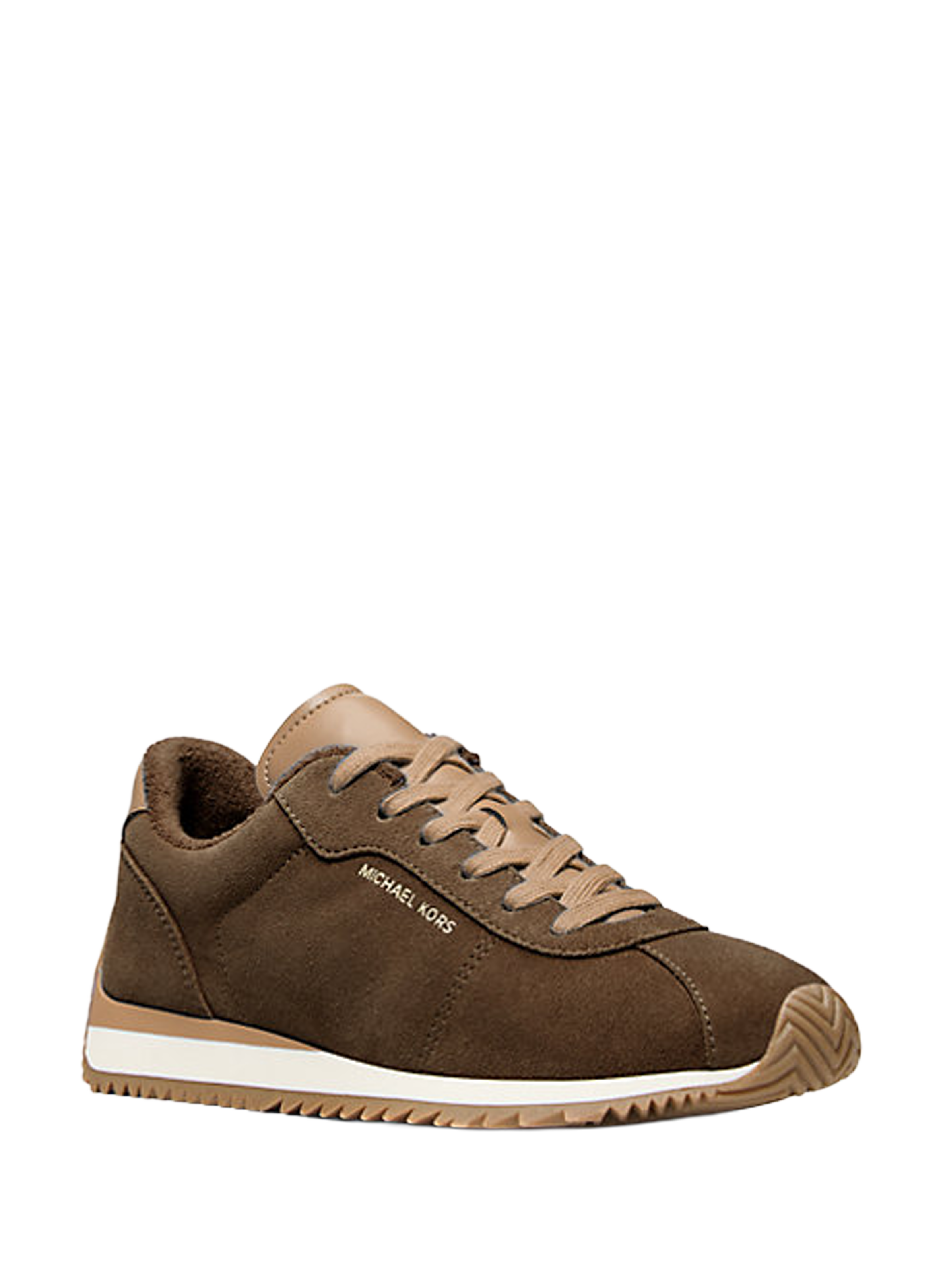 Baskets bi-matière en cuir MICHAEL KORS Marron