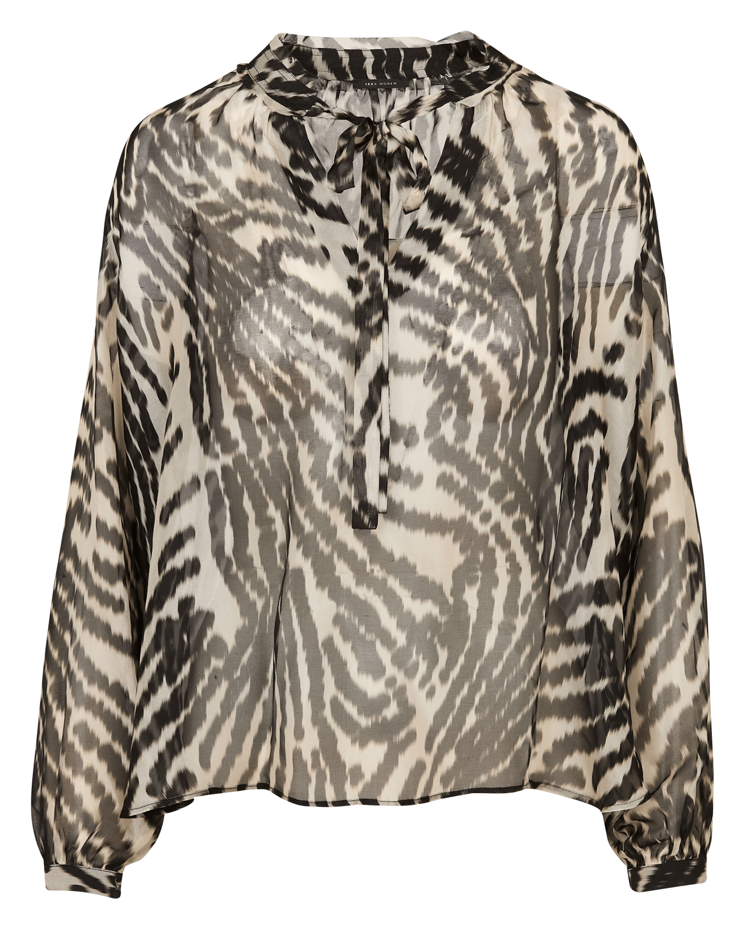 Blouse col lavallière imprimée IKKS Noir