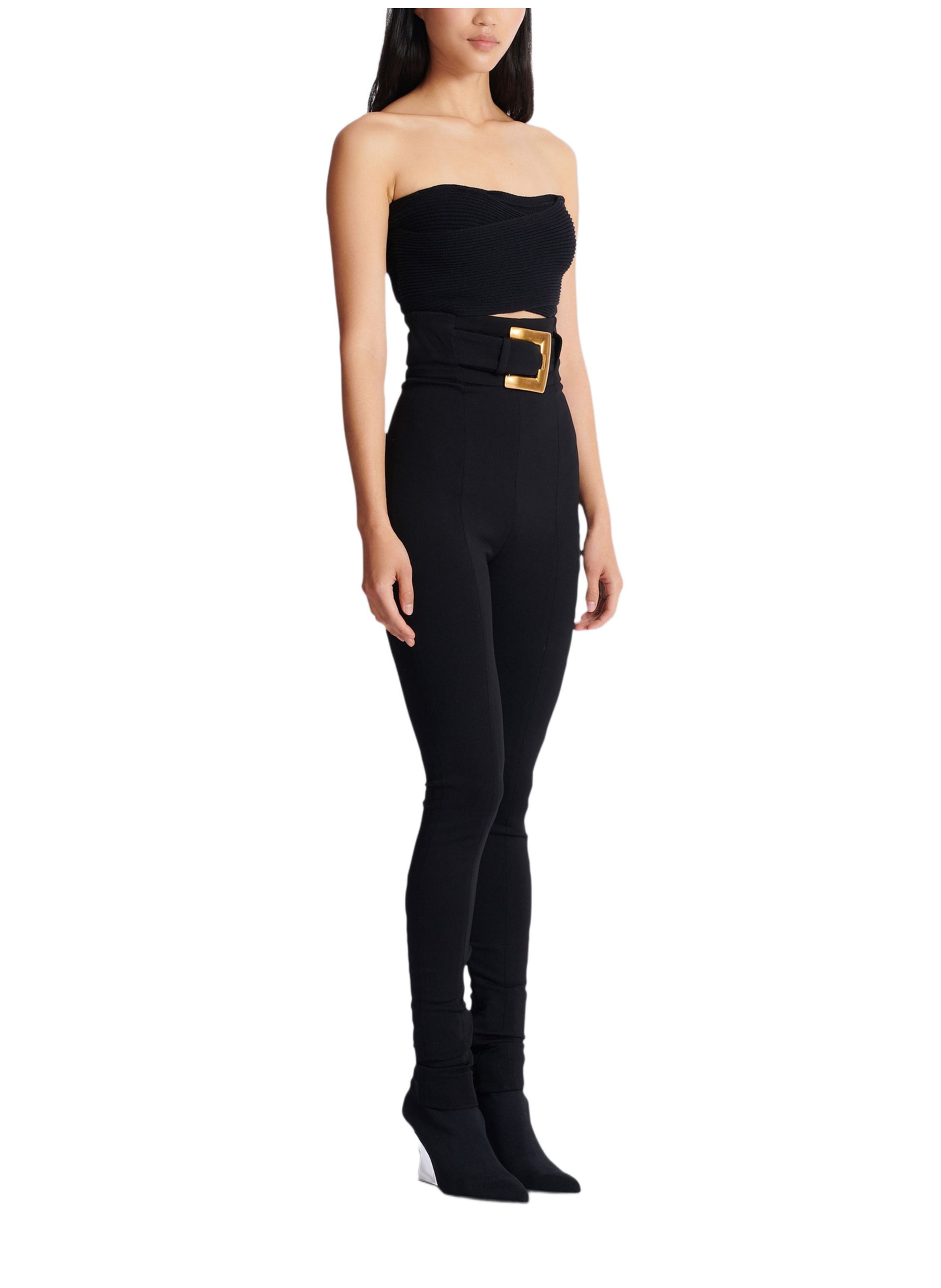 Pantalon façon fuseau ceinturé BALMAIN Noir