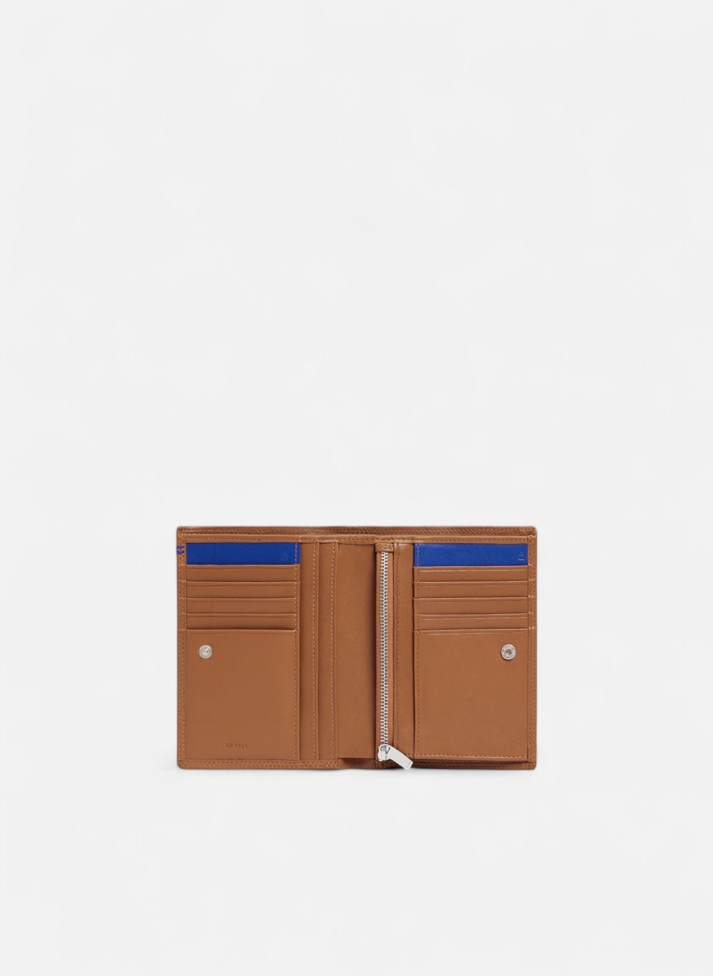 Grand portefeuille vertical zippé martin en cuir lisse LE TANNEUR Marron