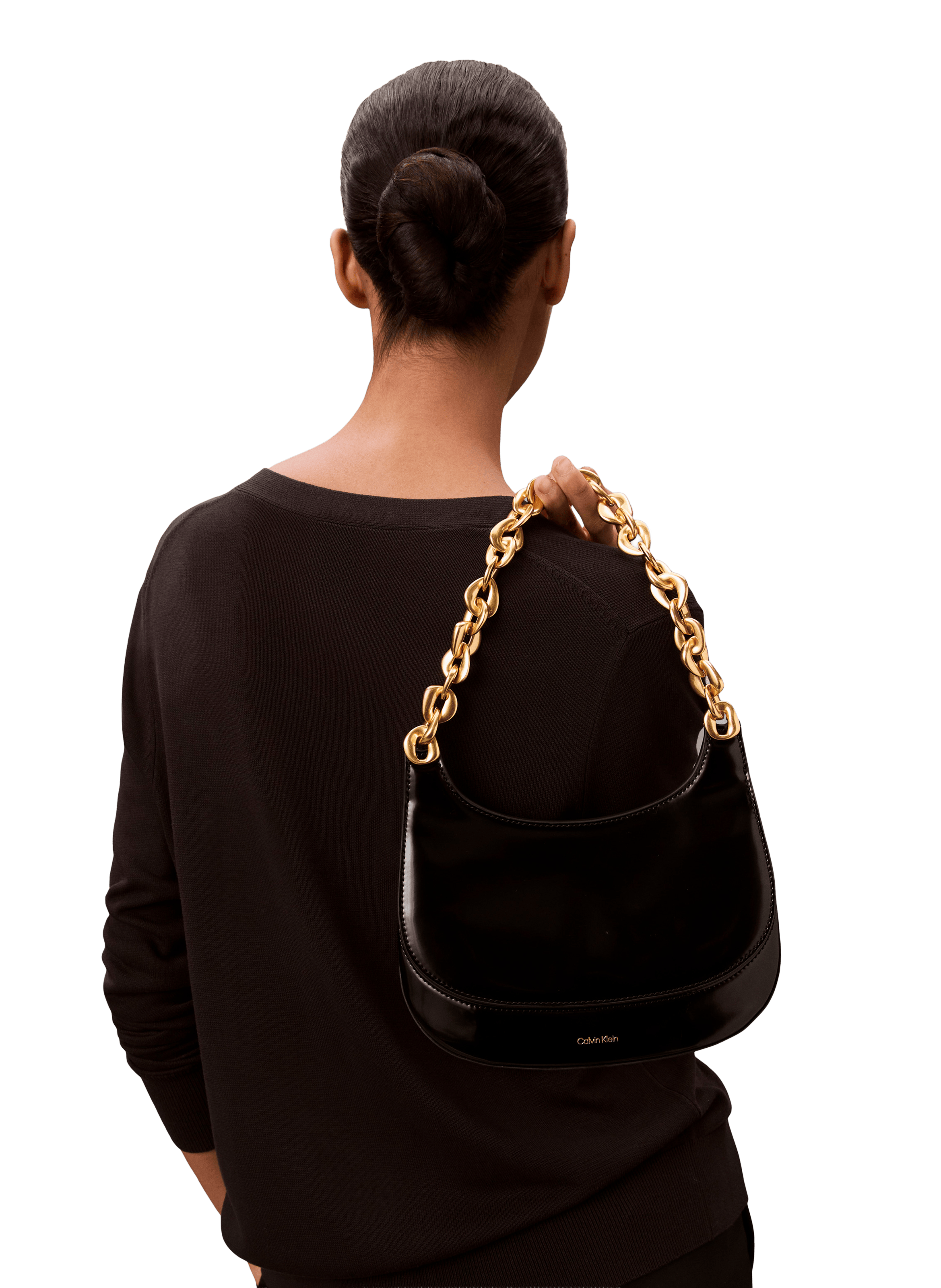 Shoulder bag with chain strap CALVIN KLEIN Black