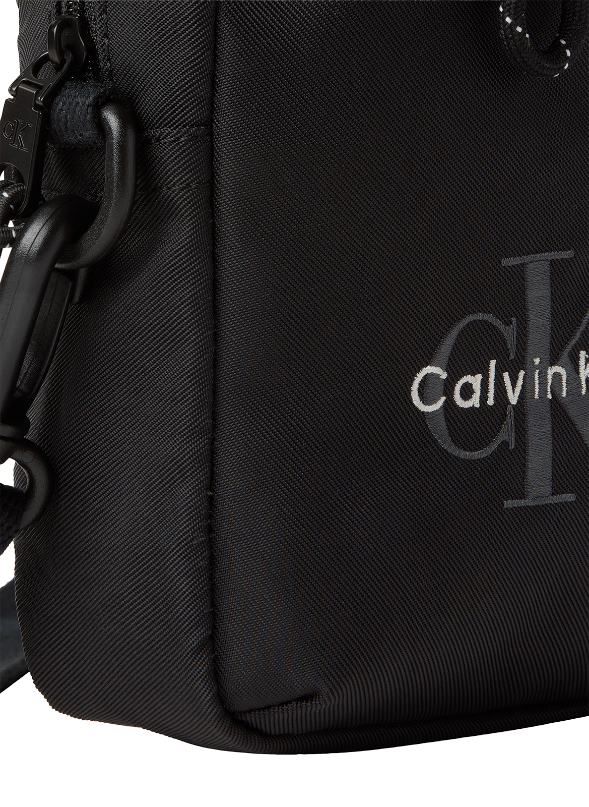 Zippered shoulder bag with logo CALVIN KLEIN Black