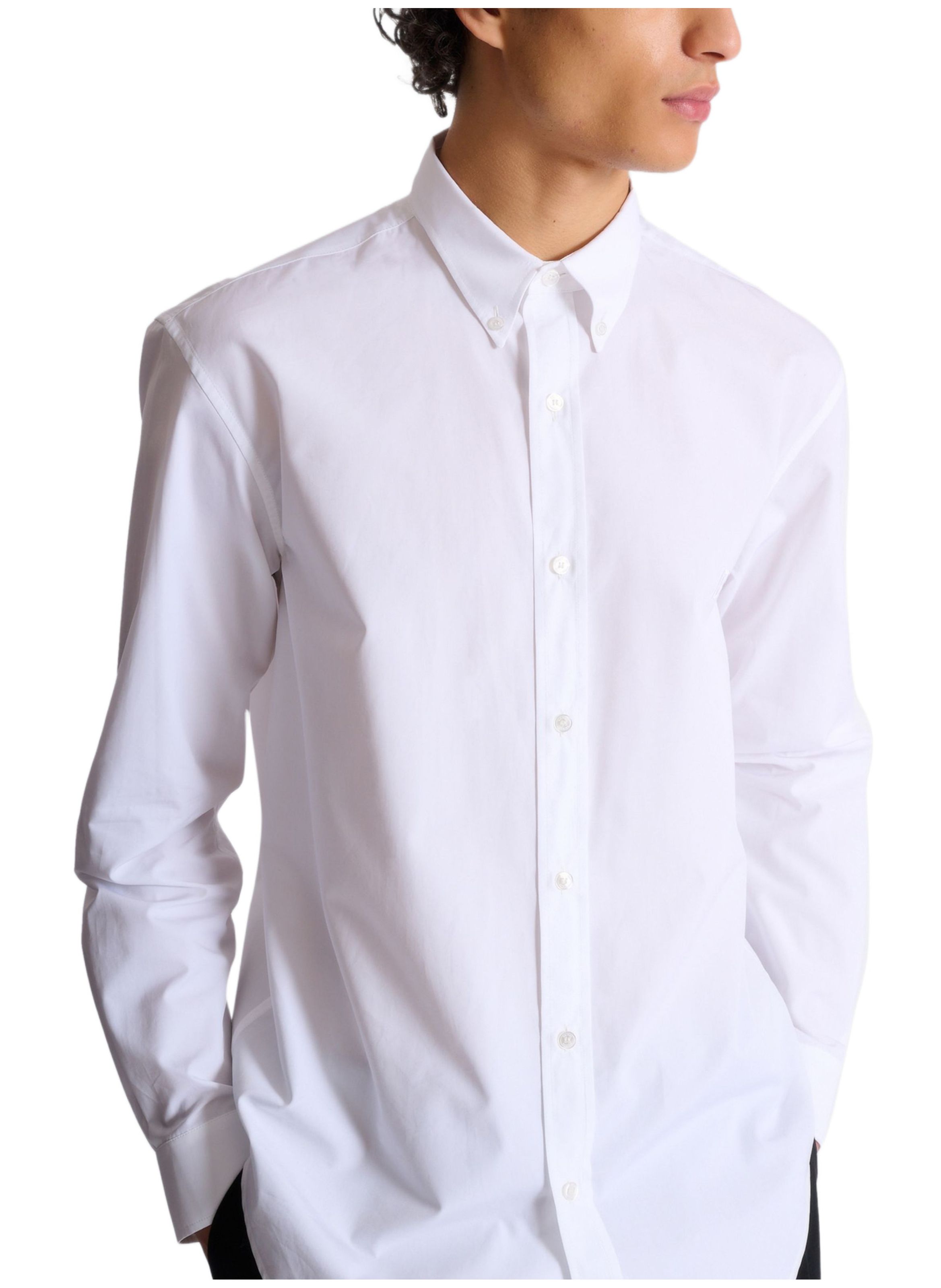 Chemise en popeline de coton BALMAIN Blanc