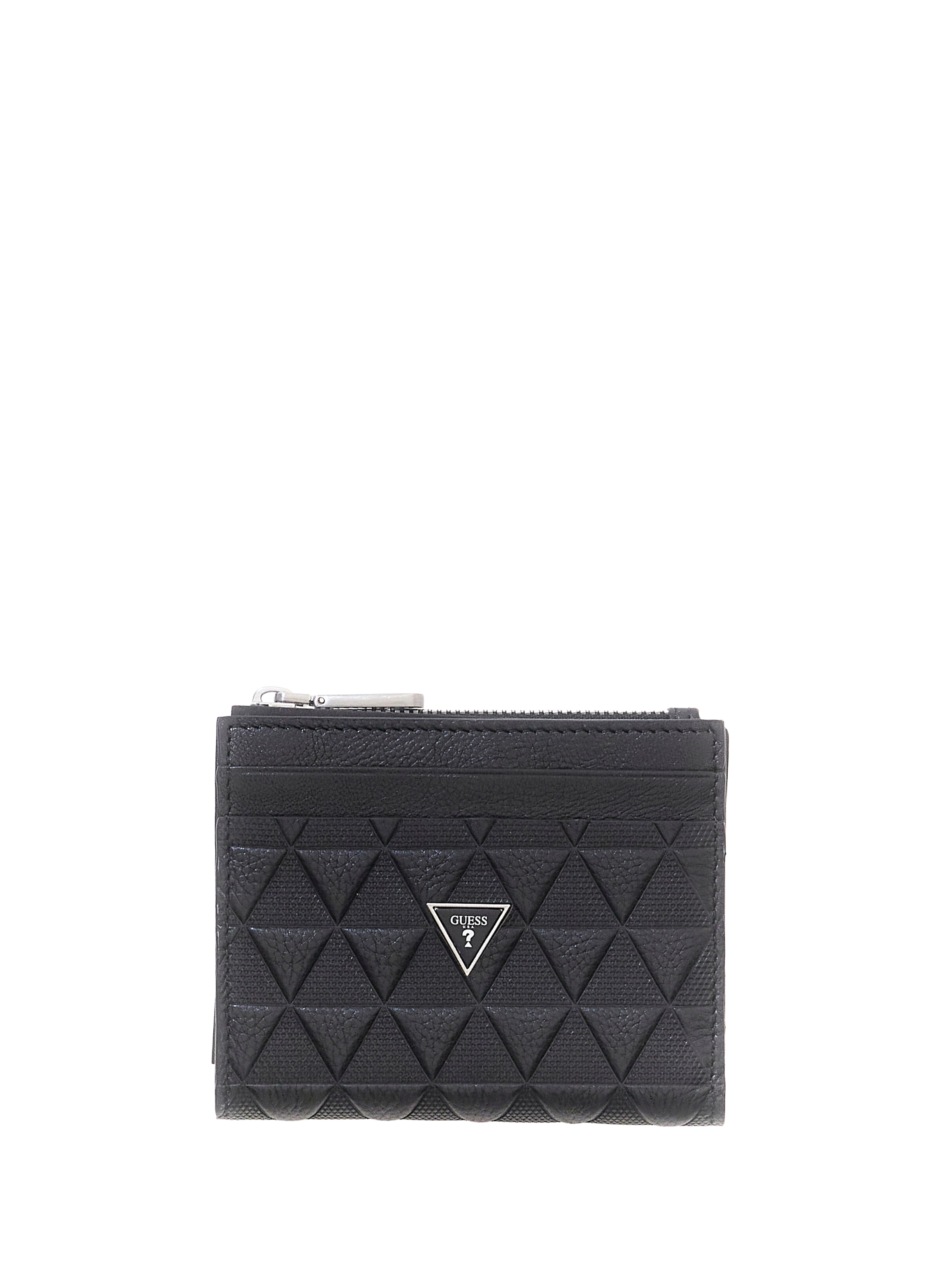 Compact leather wallet with patterns GUESS Black