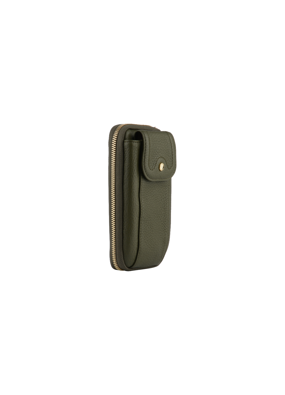 Club | etui téléphone portable en cuir de veau grainé POURCHET Kaki