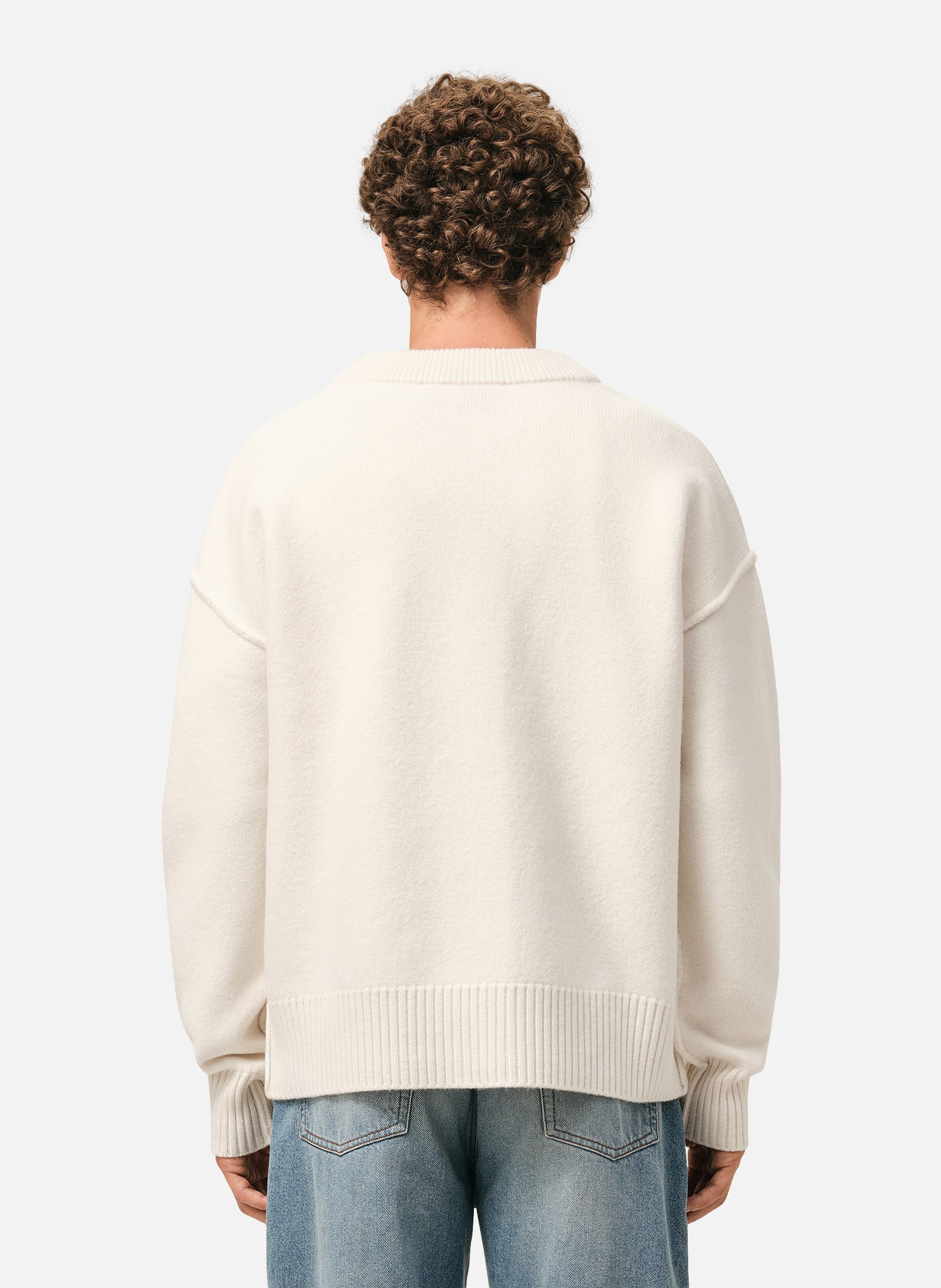 Cardigan Ami De Coeur En Laine unisexe AMI PARIS Blanc