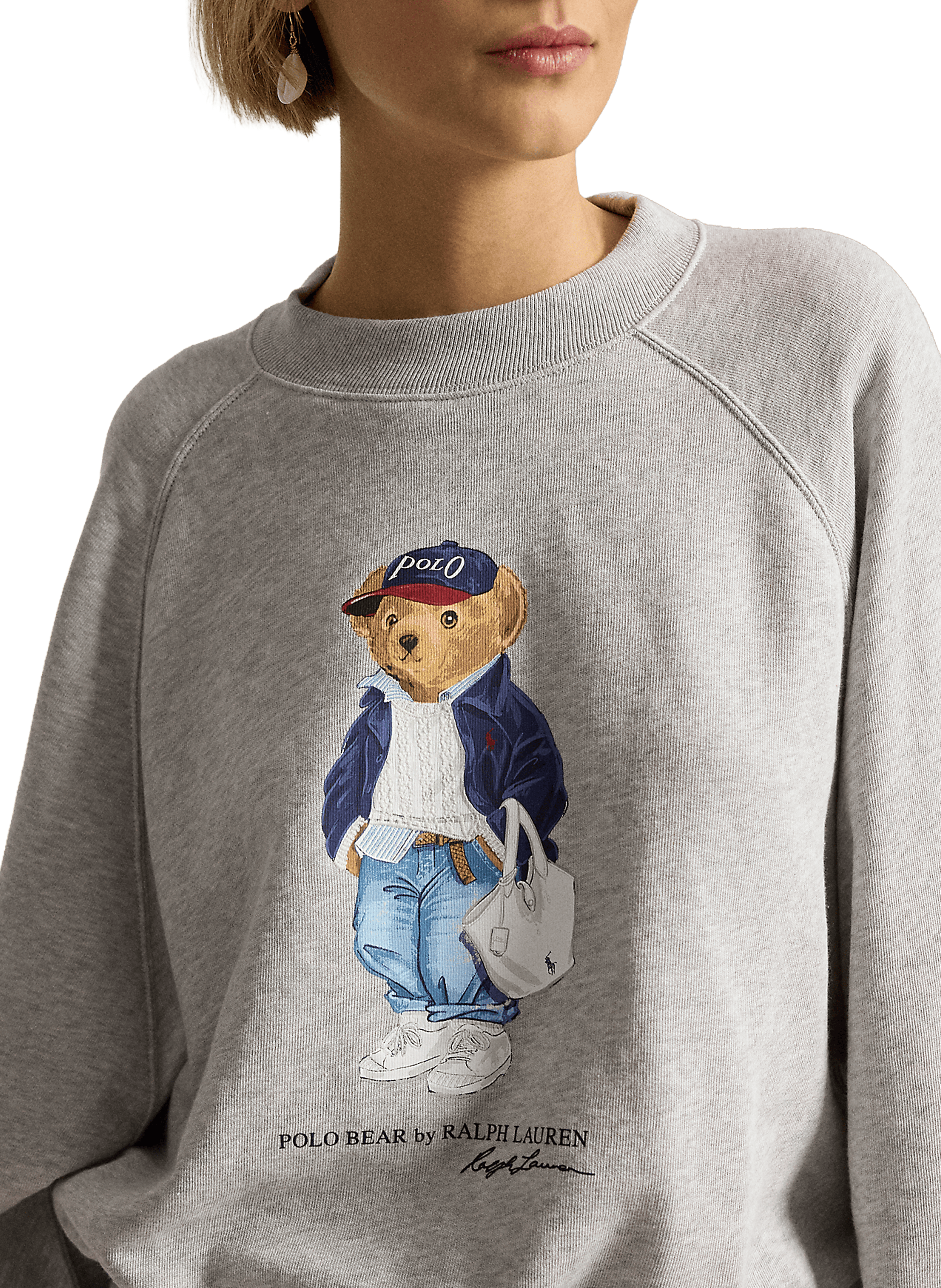 Sweatshirt à logo en coton mélangé POLO RALPH LAUREN Gris