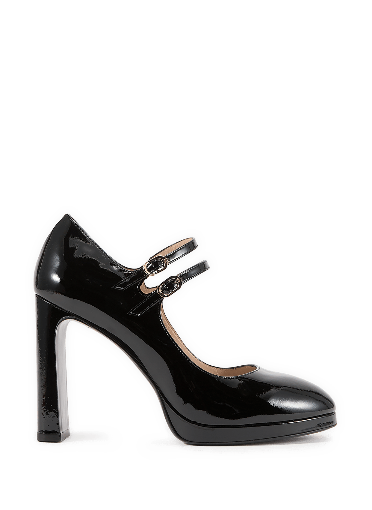 Escarpin Babette à plateforme en cuir verni STUART WEITZMAN Noir