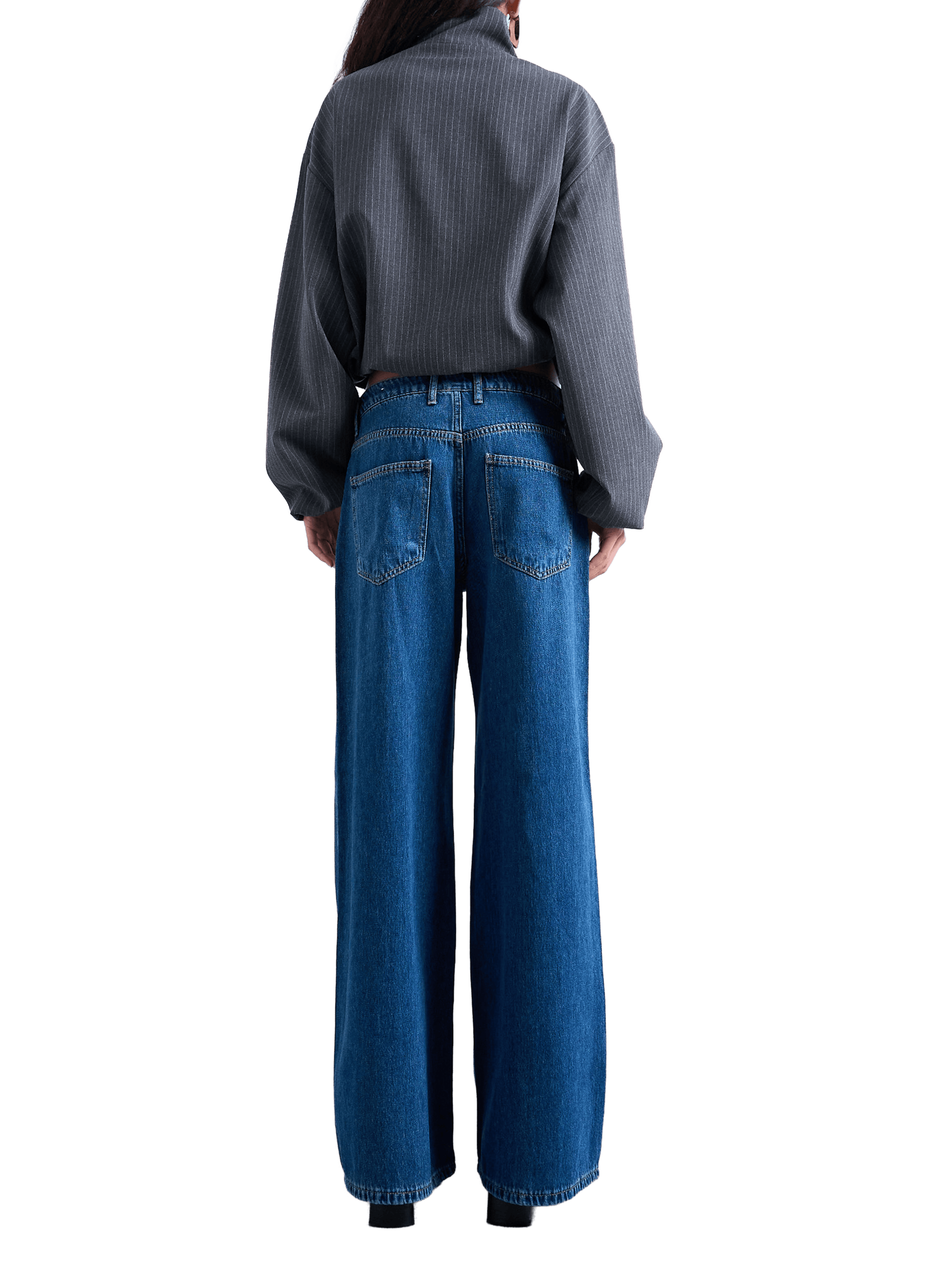 Wide-leg Tssofie jeans in blended cotton TOPSHOP Blue