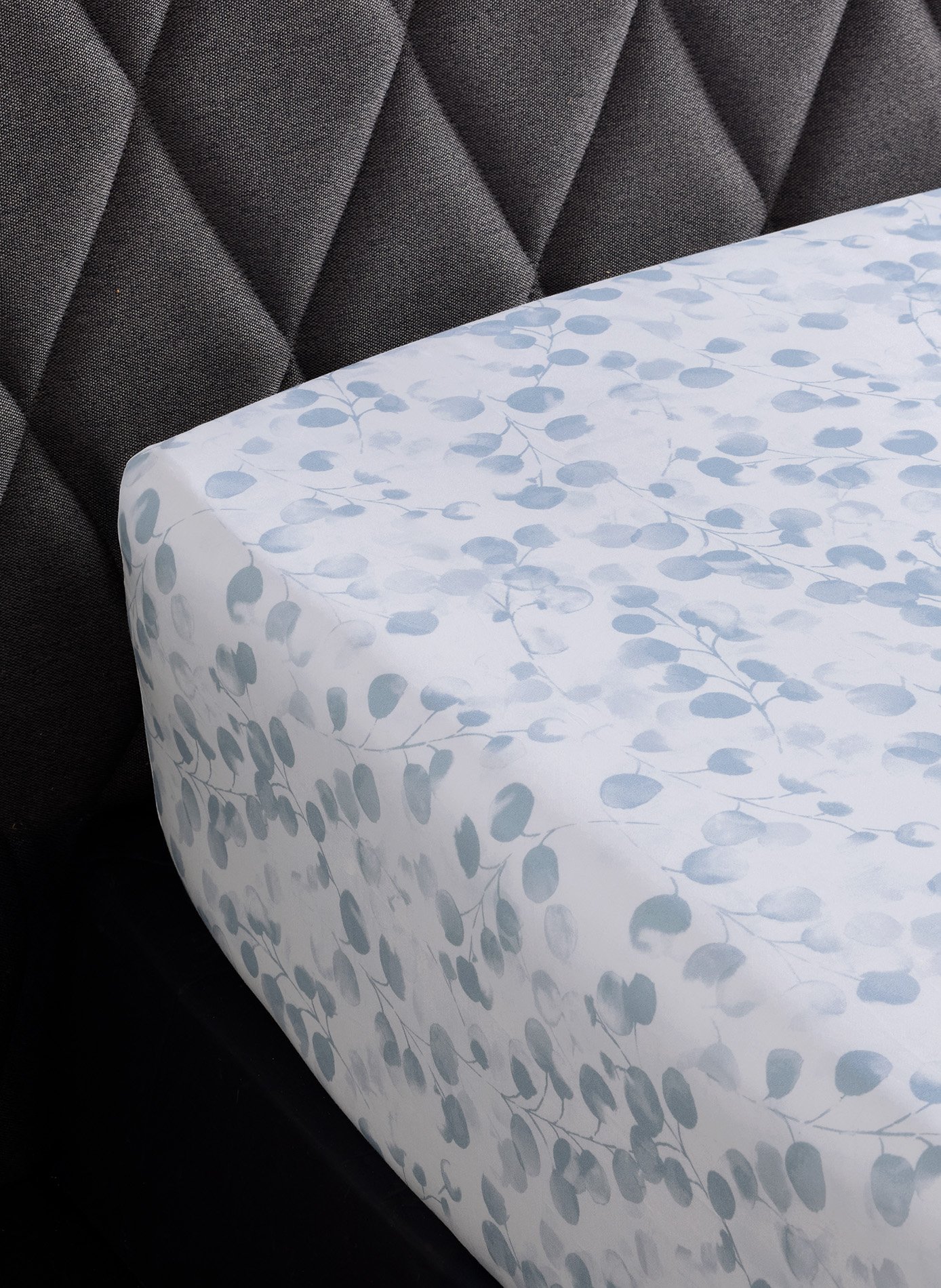 Drap housse rosée bleu ANNE DE SOLENE Bleu