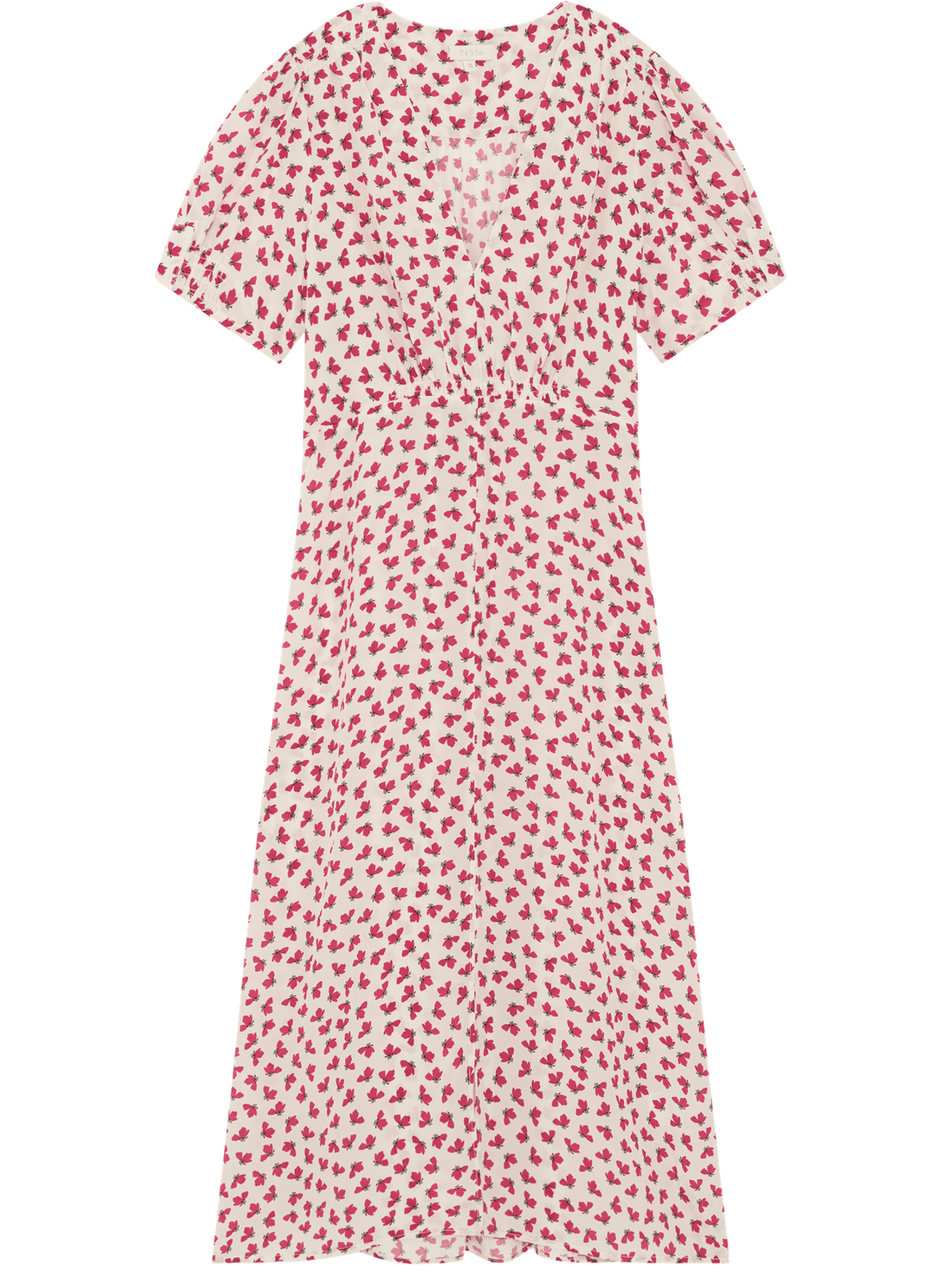 Robe cintrée à fleurs - audrey PABLO Beige