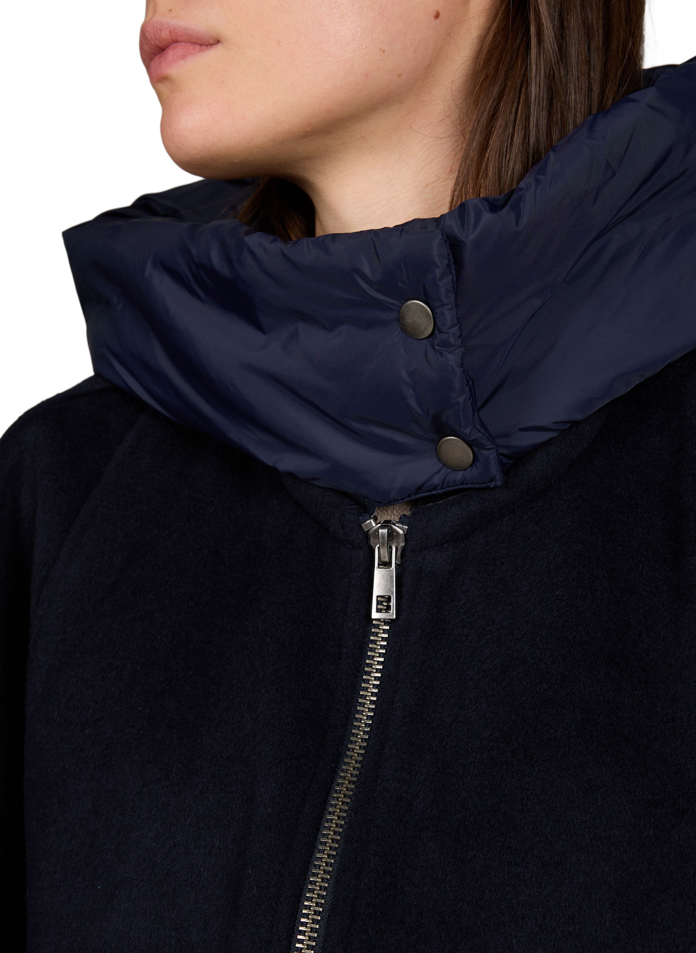 Manteau à capuche amovible en coton mélangé OBJECT Bleu