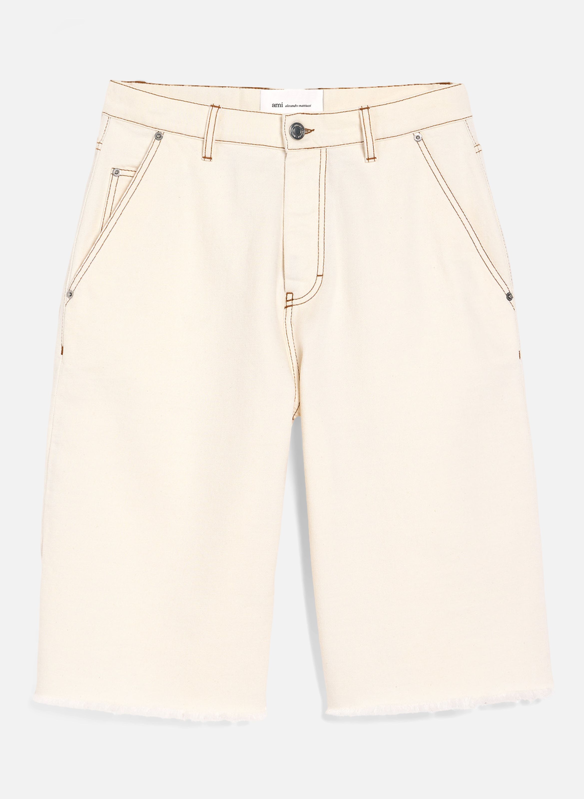 Short coupe wide en coton AMI PARIS Blanc
