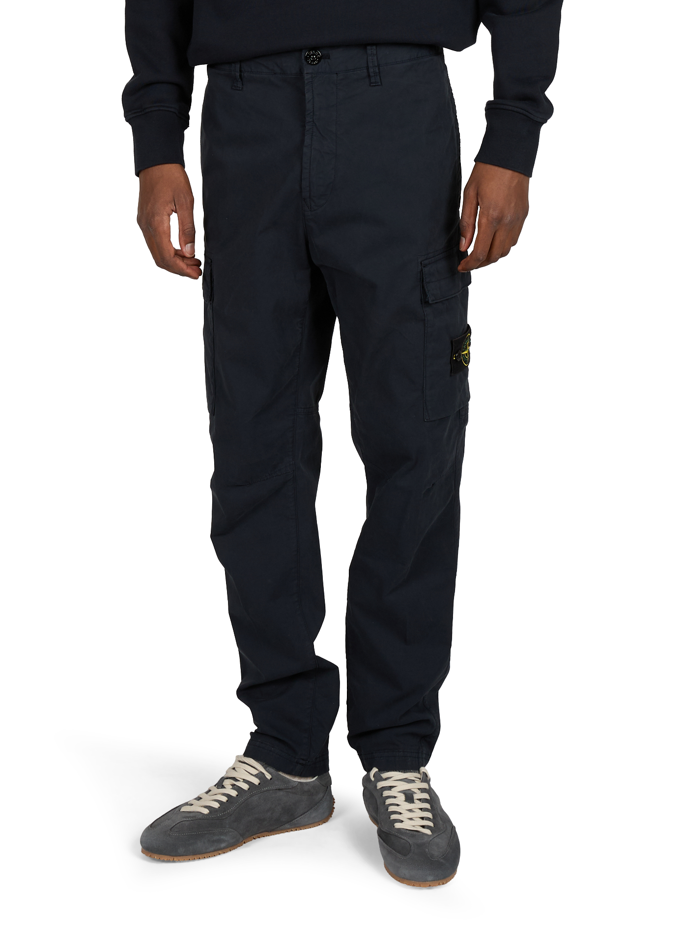 Tapered cargo pants in blended cotton STONE ISLAND Blue