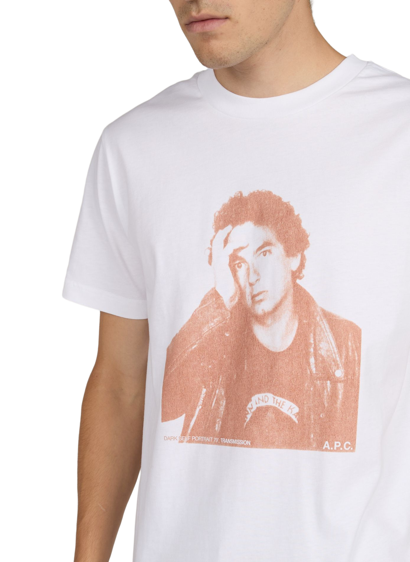 T-shirt droit à motif en coton A.P.C. Blanc