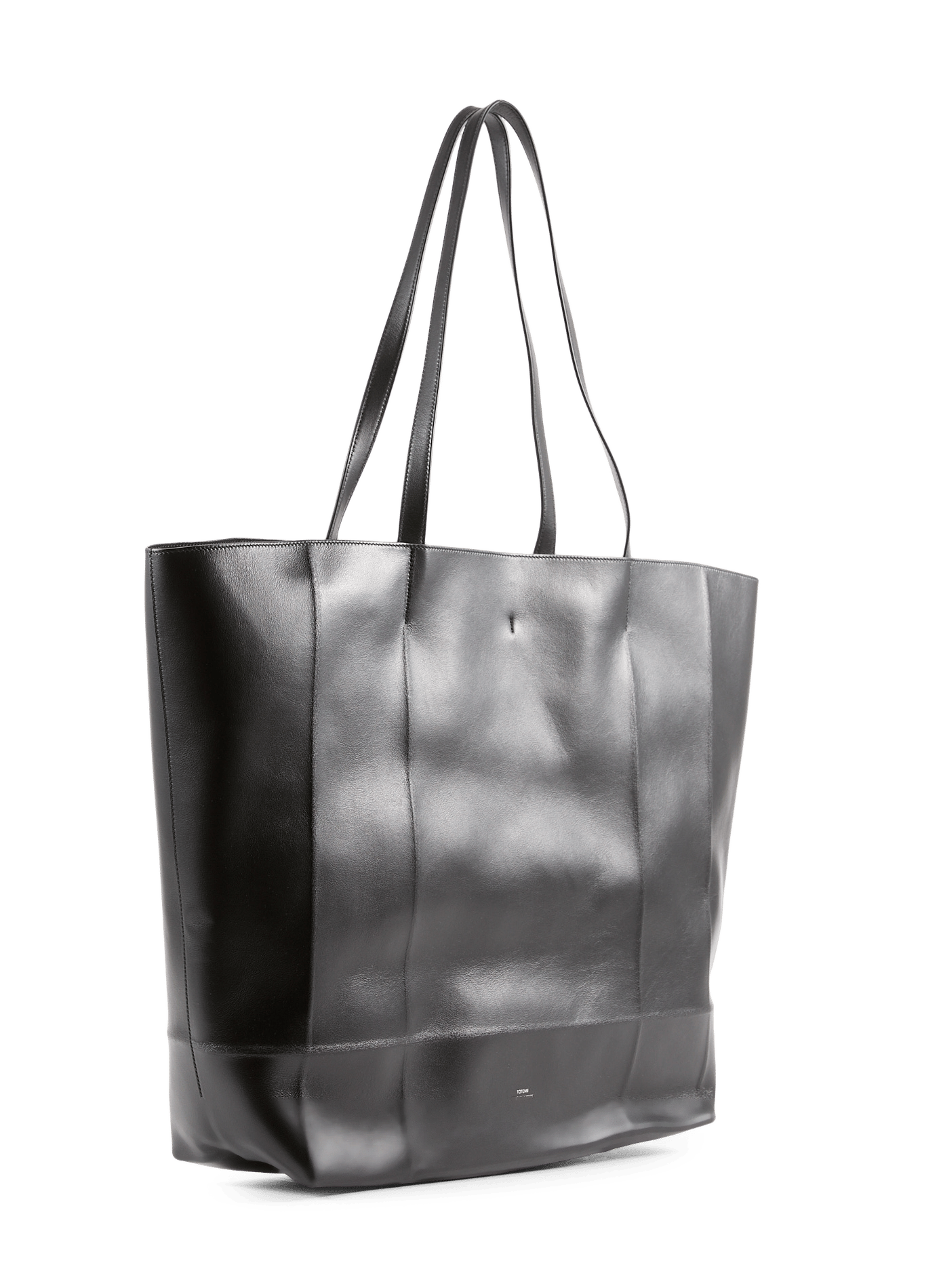 Cowhide leather tote bag TOTEME Black
