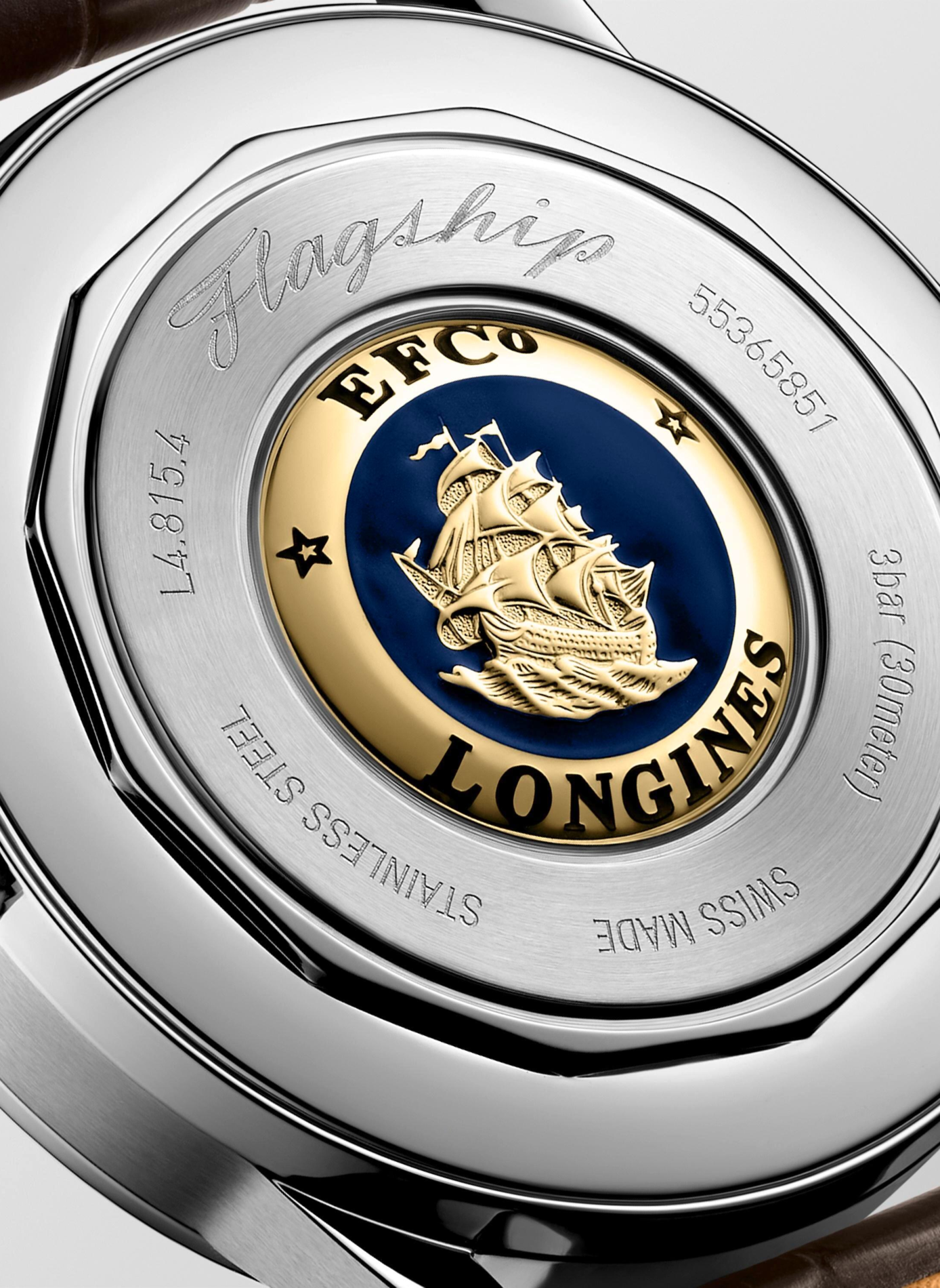 Montre automatique Flagship Heritage en cuir LONGINES Beige