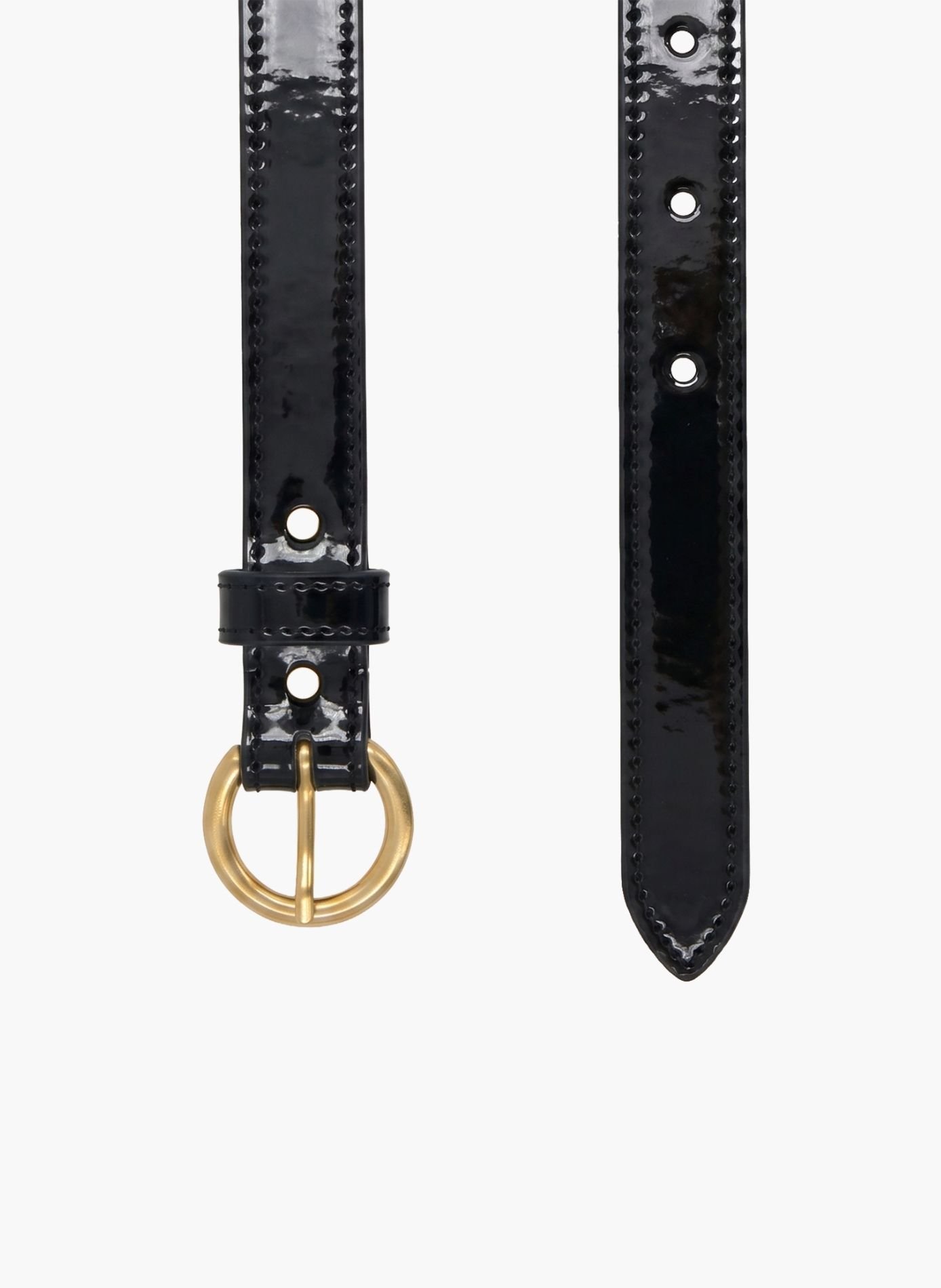 Ceinture boucle d'or cuir vernis JULES & JENN Noir