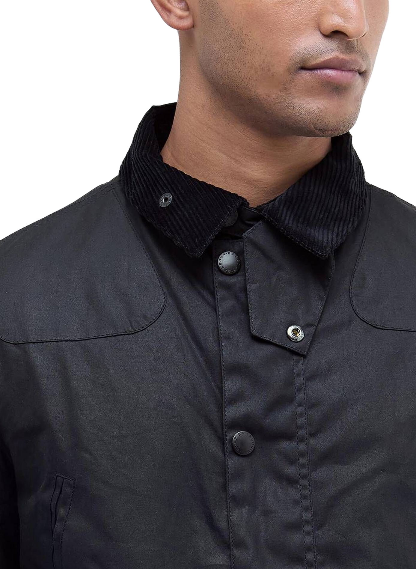 Blouson droit en coton BARBOUR Bleu