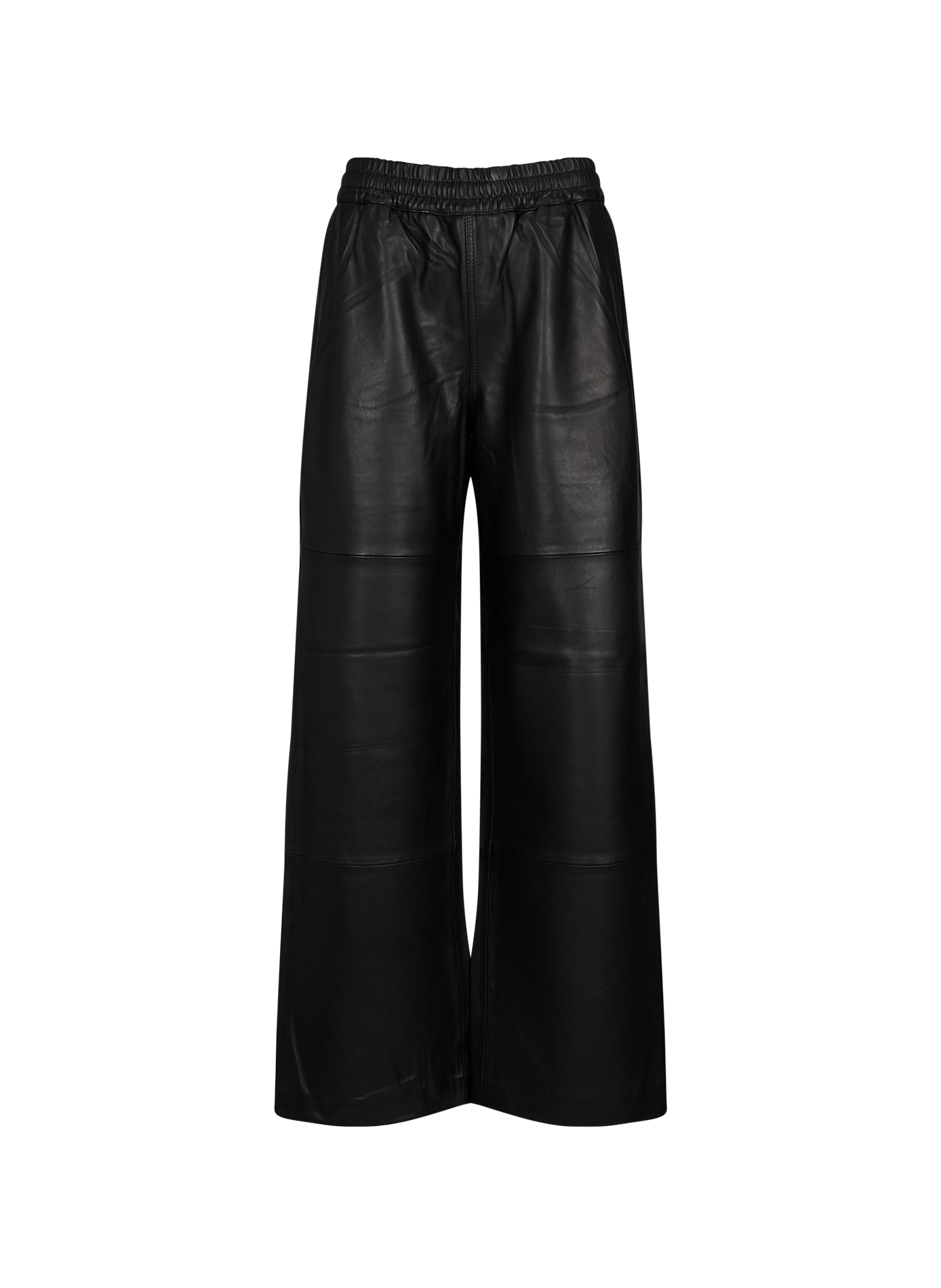 Hoch sitzende weite Lederhose ROUGE EDIT Schwarz