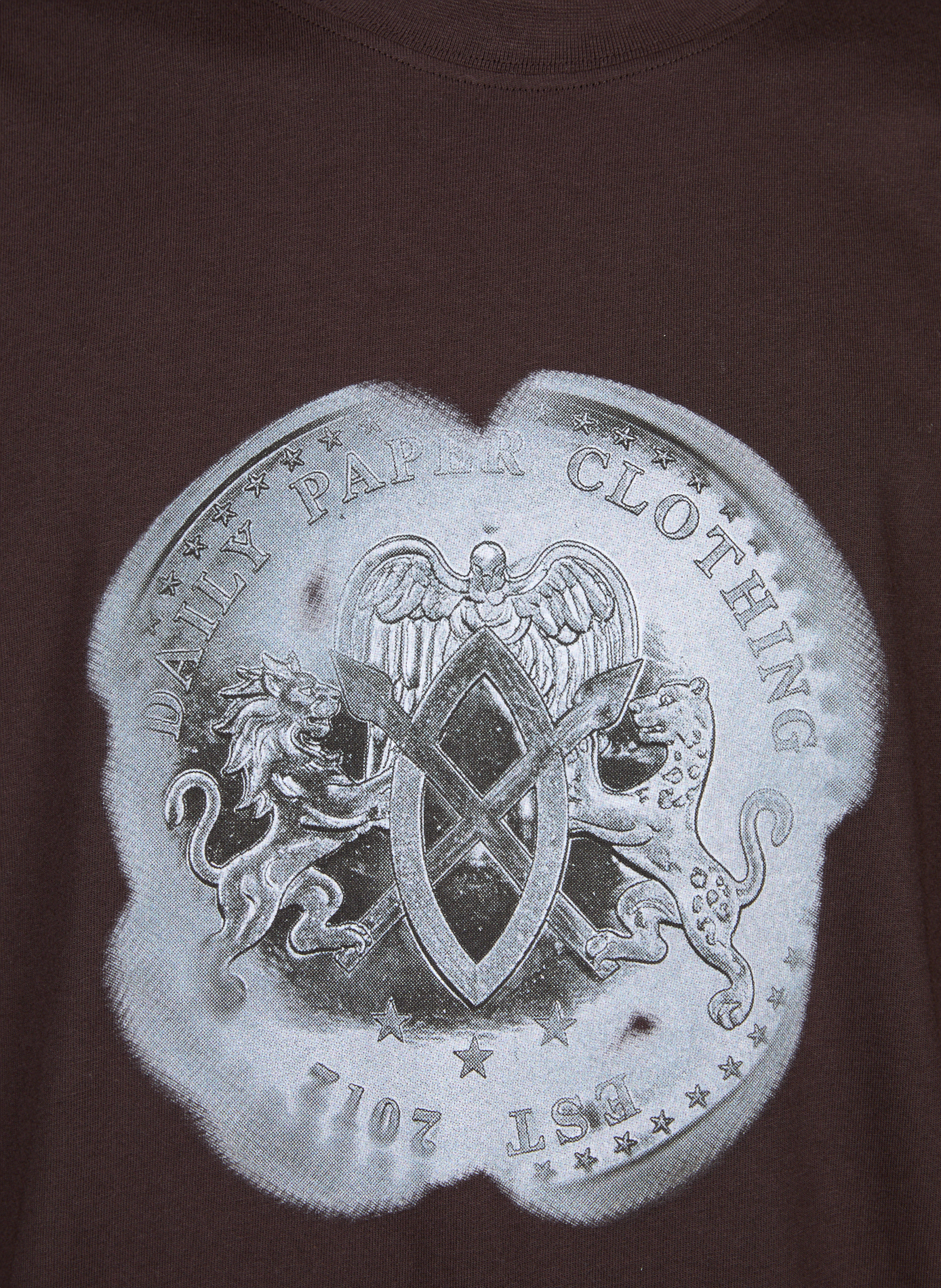 Gerader T-Shirt mit Rundhalsausschnitt und Siebdruck DAILY PAPER Braun